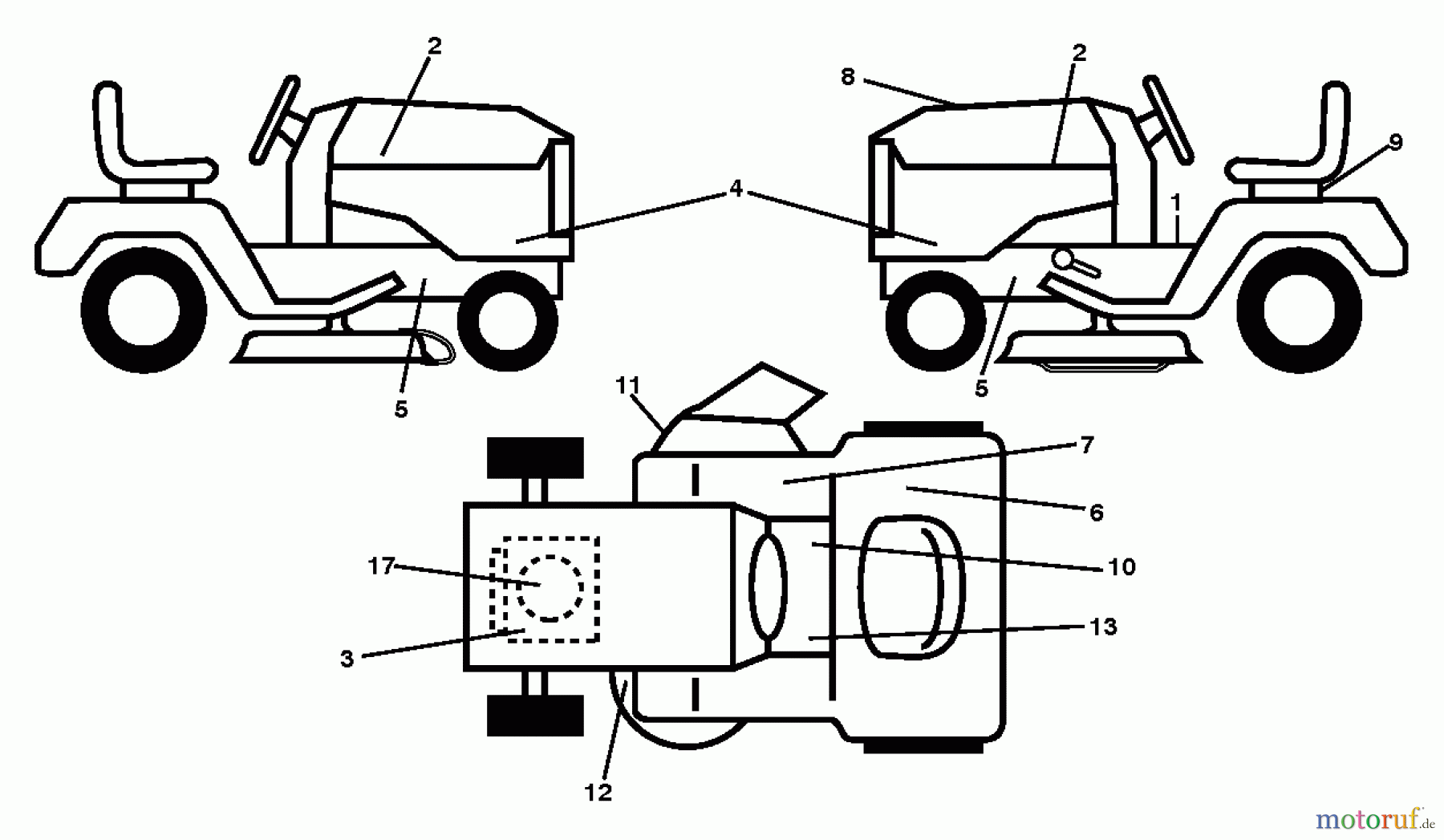 Husqvarna Rasen und Garten Traktoren CTH 126 (96051000801) - Husqvarna Lawn Tractor (2011-07 & After) DECALS