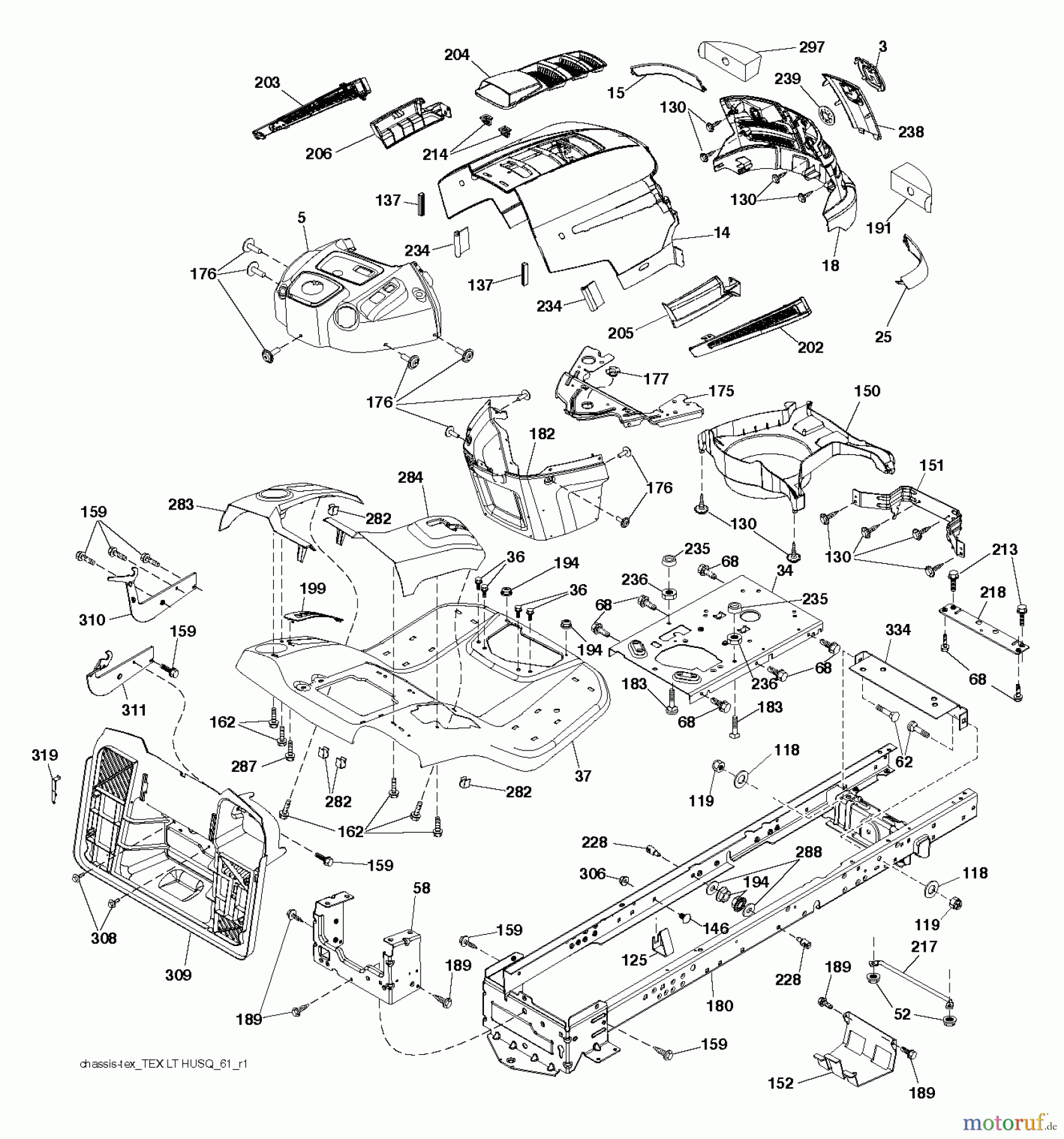 Husqvarna Rasen und Garten Traktoren CTH 126 (96051000803) - Husqvarna Lawn Tractor (2013-05) CHASSIS ENCLOSURES