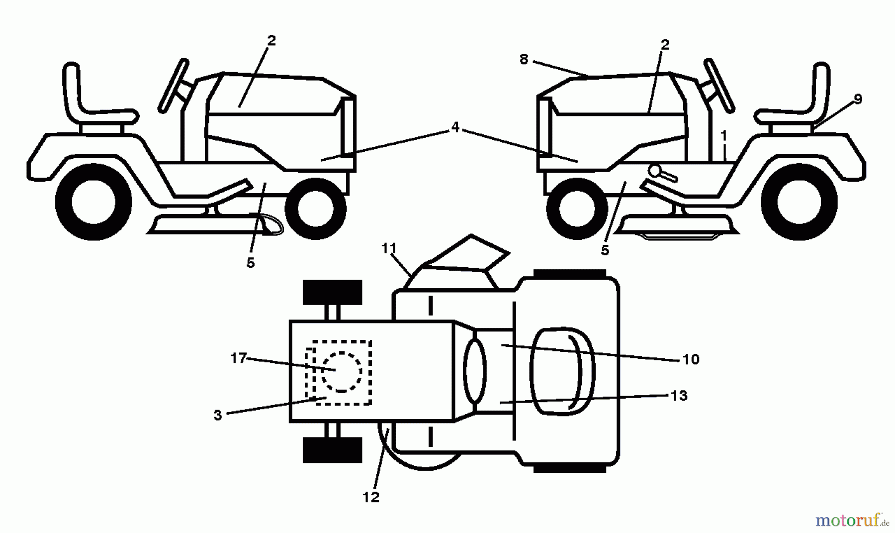 Husqvarna Rasen und Garten Traktoren CTH 126 (96051000803) - Husqvarna Lawn Tractor (2013-05) DECALS