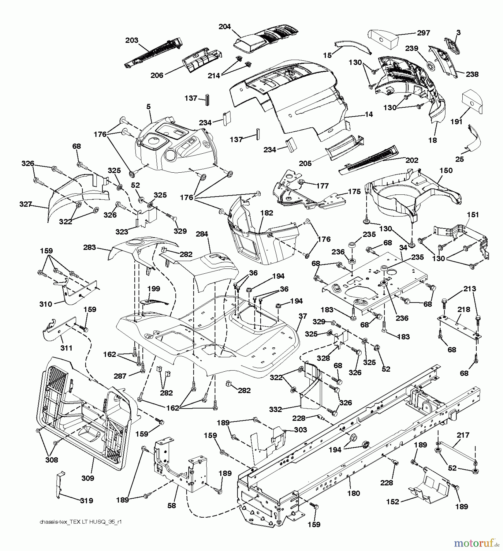 Husqvarna Rasen und Garten Traktoren CTH 126 (96051001400) - Husqvarna Lawn Tractor (2010-11 & After) CHASSIS ENCLOSURES