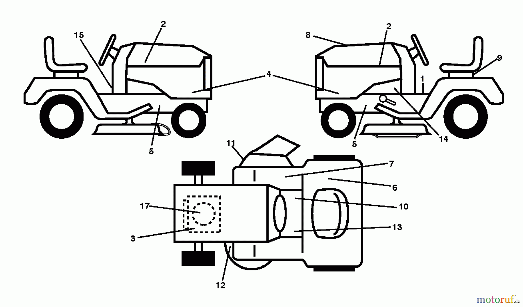 Husqvarna Rasen und Garten Traktoren CTH 126 (96051001400) - Husqvarna Lawn Tractor (2010-11 & After) DECALS