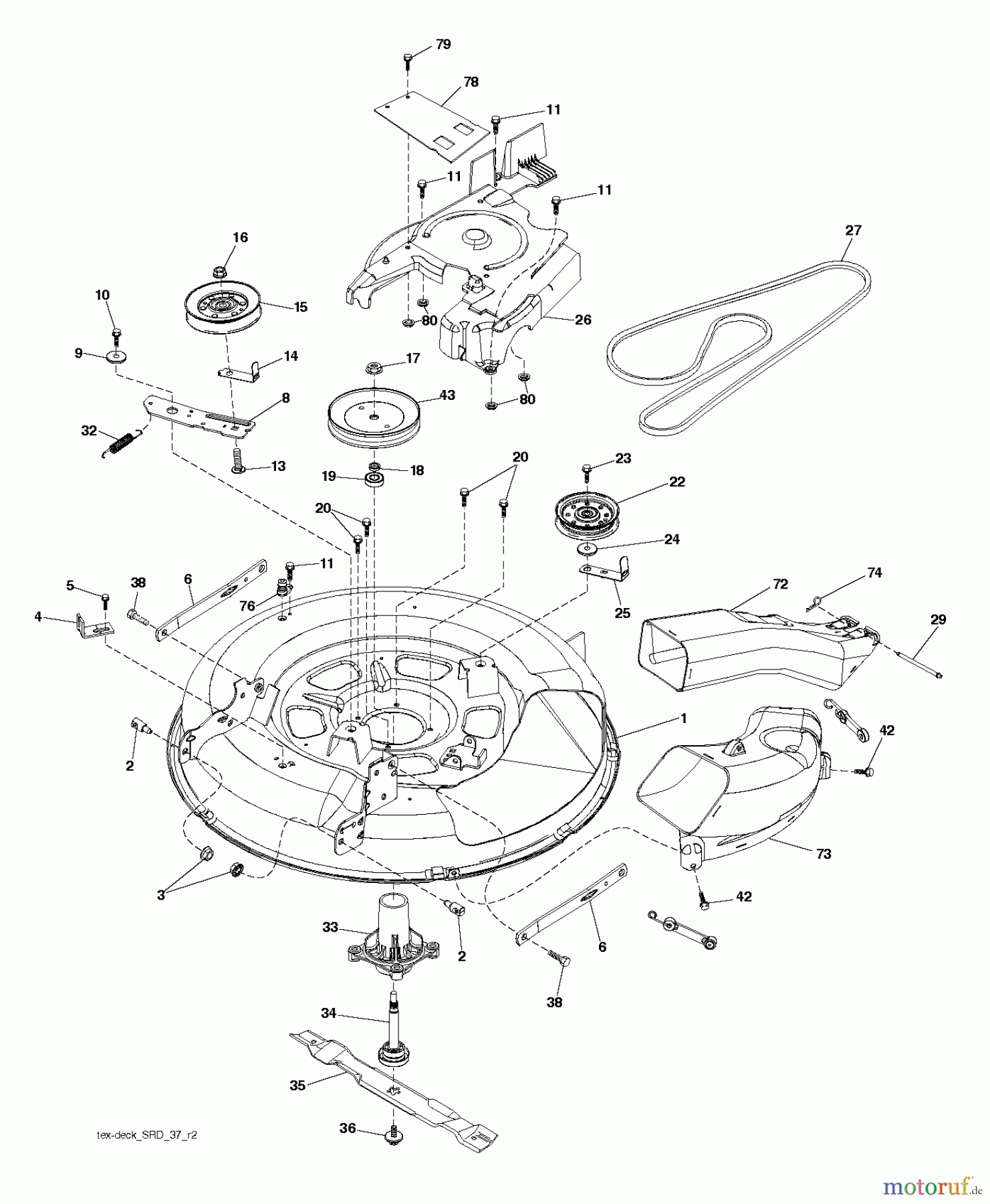 Husqvarna Rasen und Garten Traktoren CTH 126 (96051001400) - Husqvarna Lawn Tractor (2010-11 & After) MOWER DECK / CUTTING DECK