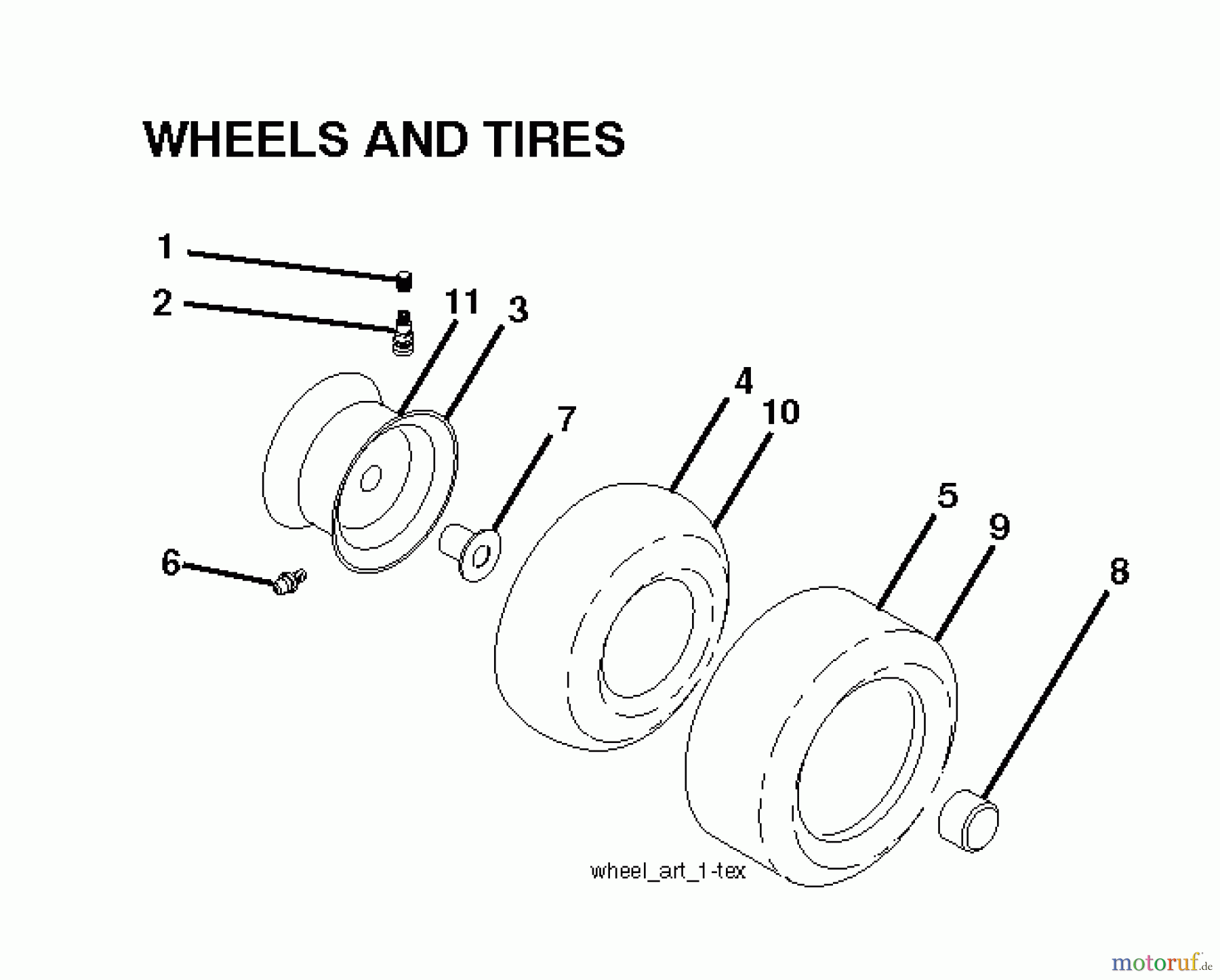 Husqvarna Rasen und Garten Traktoren CTH 126 (96051001400) - Husqvarna Lawn Tractor (2010-11 & After) WHEELS TIRES