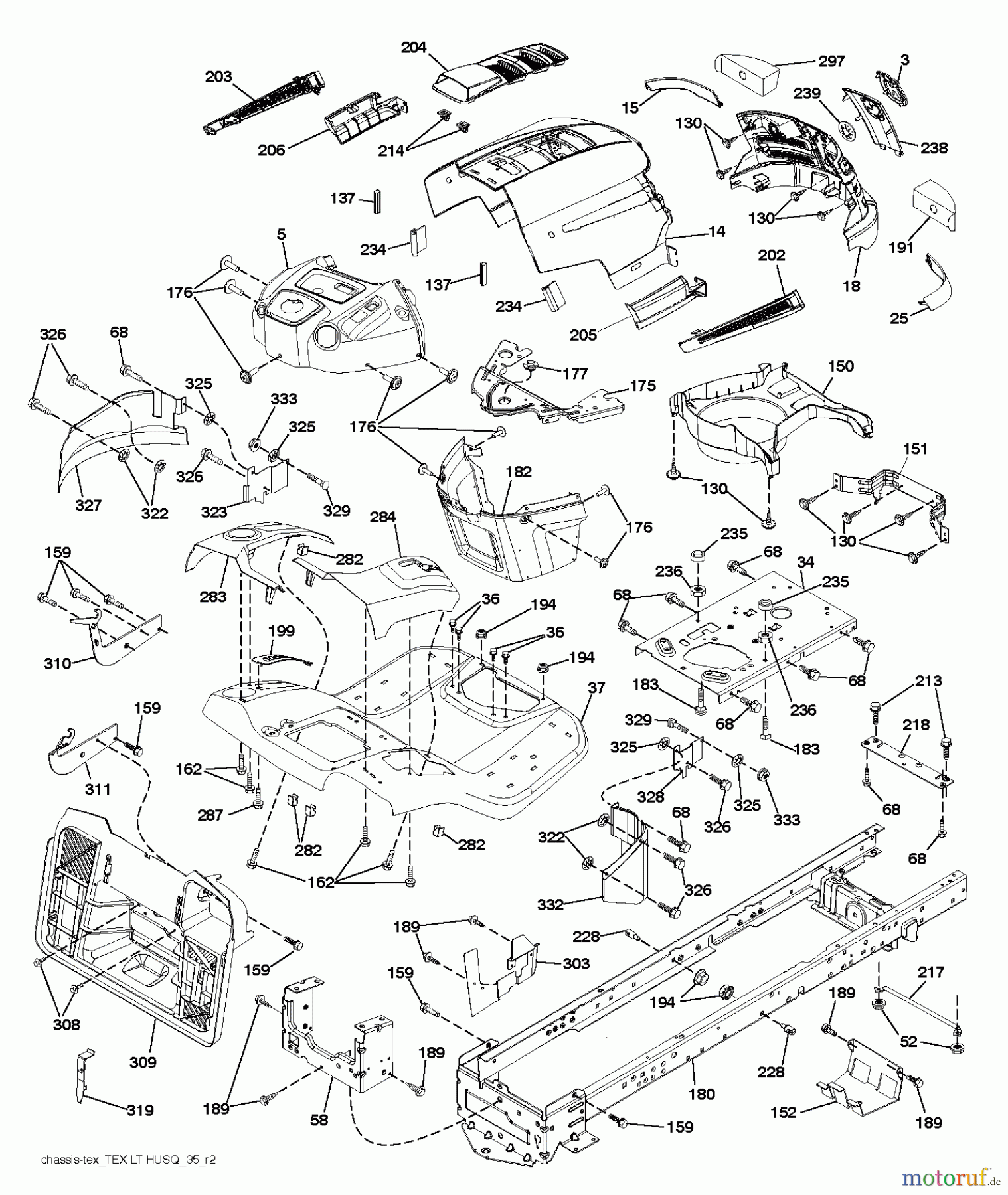 Husqvarna Rasen und Garten Traktoren CTH 126 (96051001401) - Husqvarna Lawn Tractor (2011-07 & After) CHASSIS ENCLOSURES