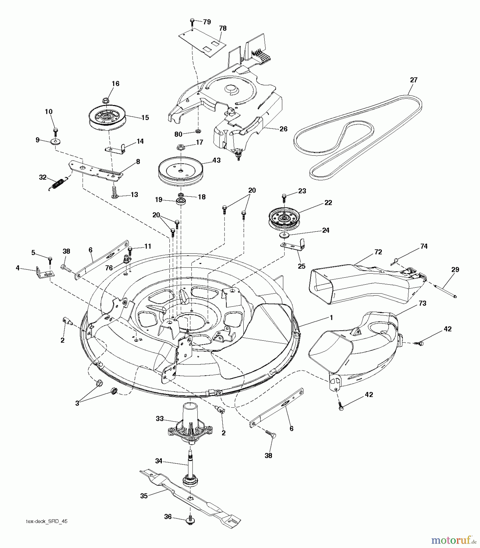 Husqvarna Rasen und Garten Traktoren CTH 126 (96051001401) - Husqvarna Lawn Tractor (2011-07 & After) MOWER DECK / CUTTING DECK