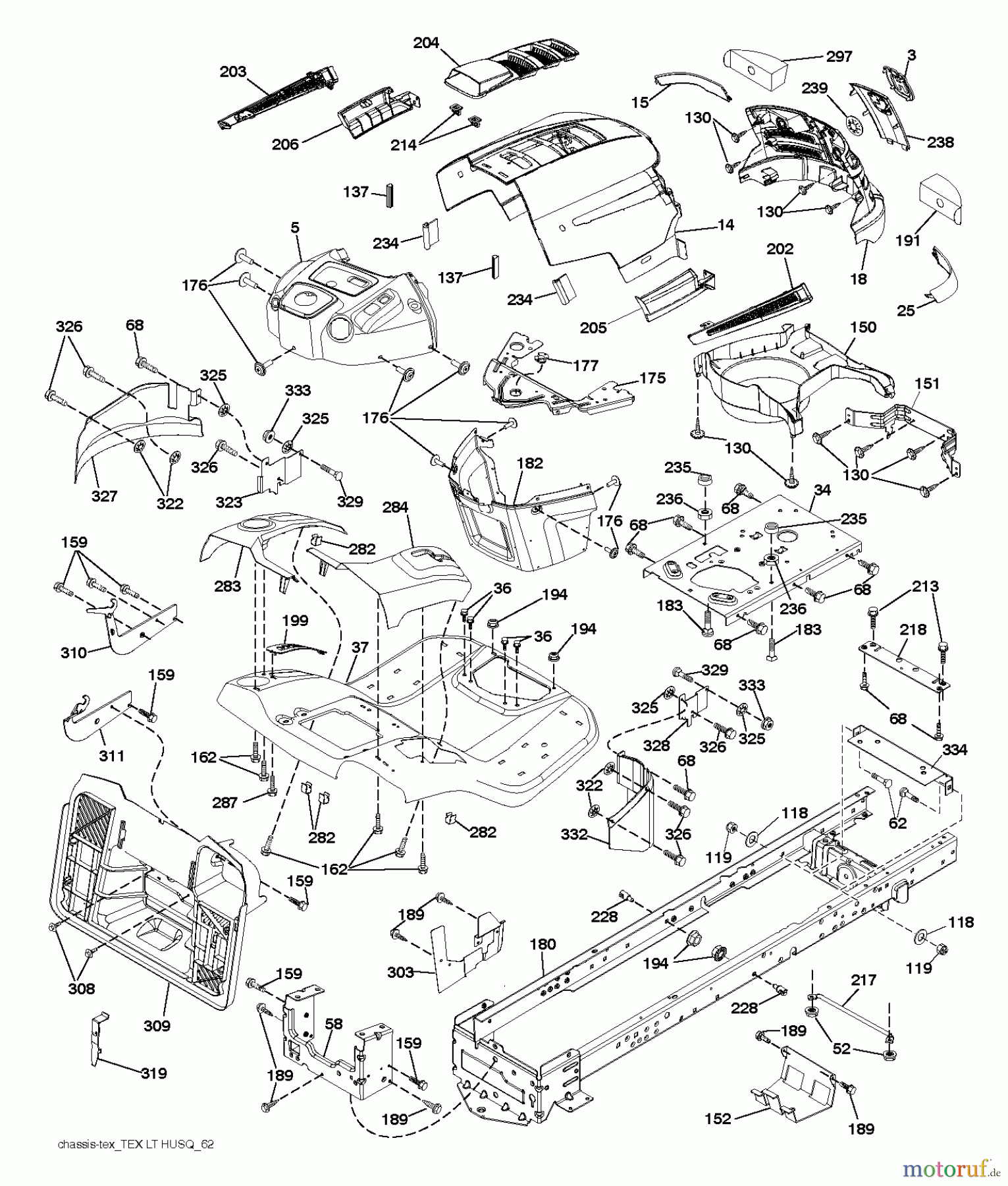 Husqvarna Rasen und Garten Traktoren CTH 126 (96051001402) - Husqvarna Lawn Tractor (2012-08 & After) CHASSIS ENCLOSURES