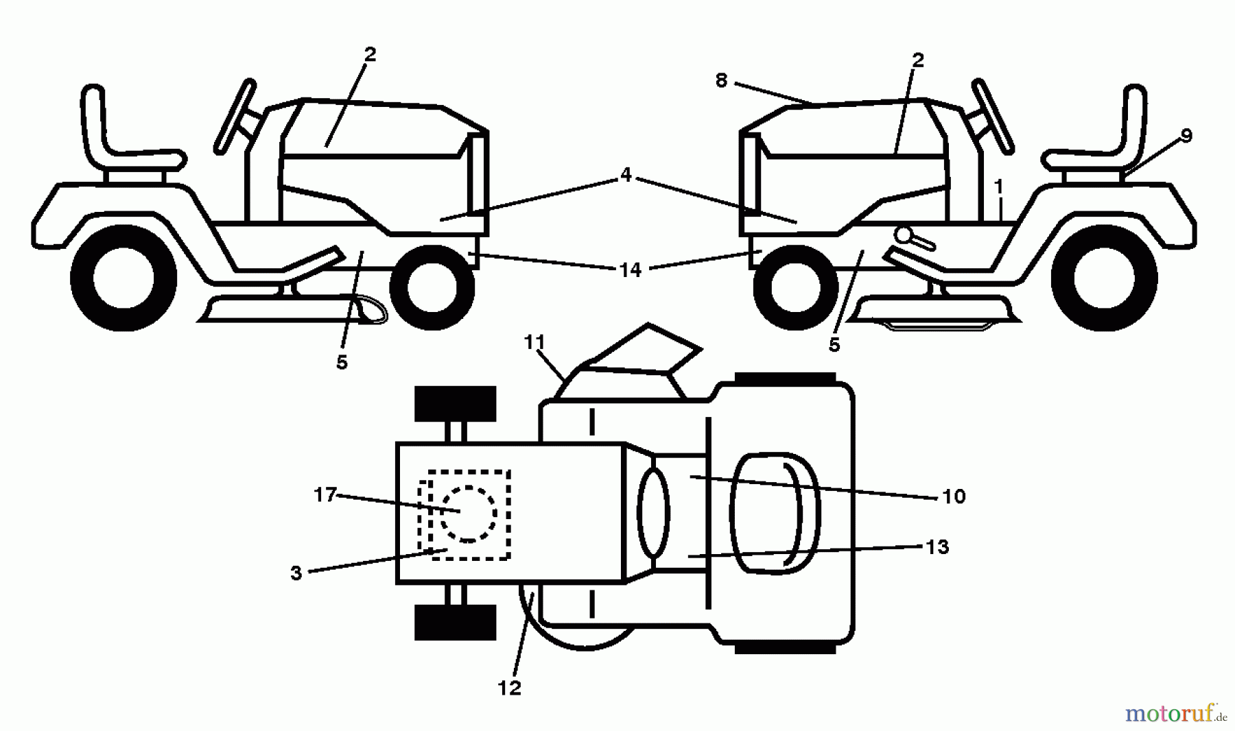 Husqvarna Rasen und Garten Traktoren CTH 126 (96051001403) - Husqvarna Lawn Tractor (2013-05) DECALS