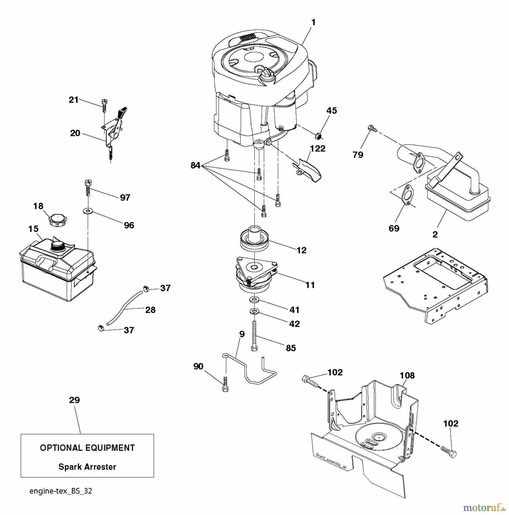 Husqvarna Rasen und Garten Traktoren CTH 126 (96051001403) - Husqvarna Lawn Tractor (2013-05) ENGINE
