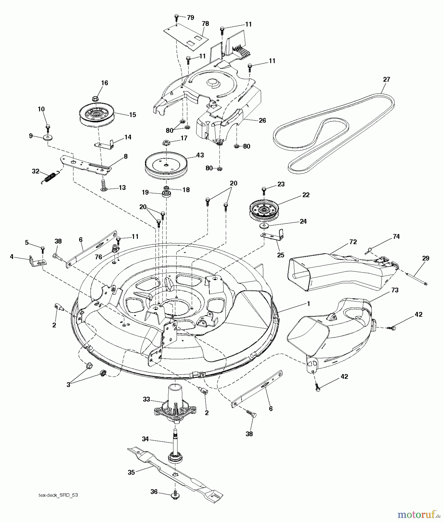 Husqvarna Rasen und Garten Traktoren CTH 126 (96051001403) - Husqvarna Lawn Tractor (2013-05) MOWER DECK / CUTTING DECK