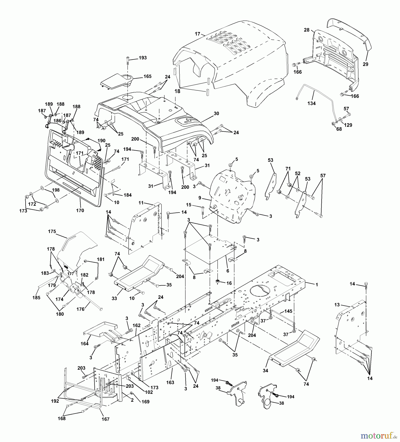 Husqvarna Rasen und Garten Traktoren CTH 130 (954140100A) - Husqvarna Lawn Tractor (1999-10 & After) Chassis And Enclosures