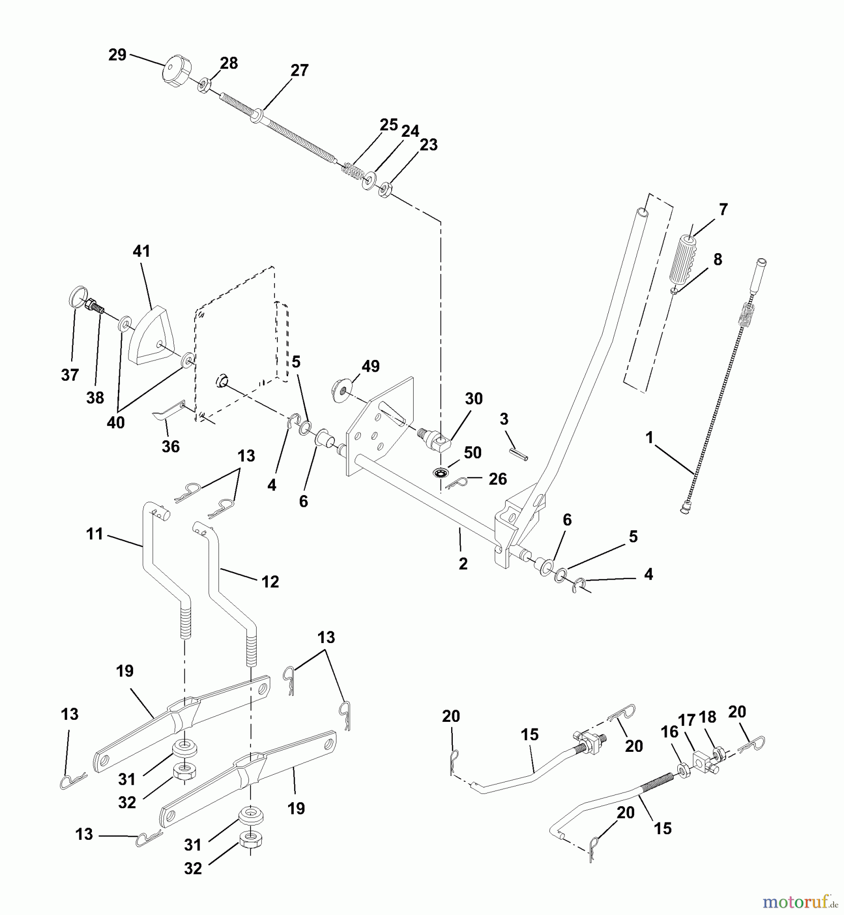 Husqvarna Rasen und Garten Traktoren CTH 130 (954140100A) - Husqvarna Lawn Tractor (1999-10 & After) Mower Lift