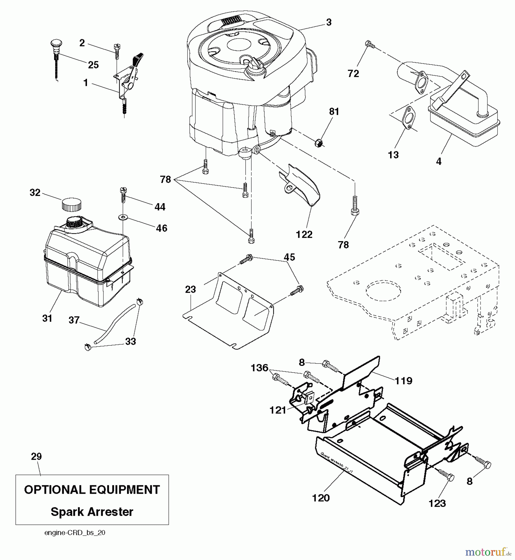 Husqvarna Rasen und Garten Traktoren CT 141 (96061033902) - Husqvarna Lawn Tractor (2013-09) ENGINE