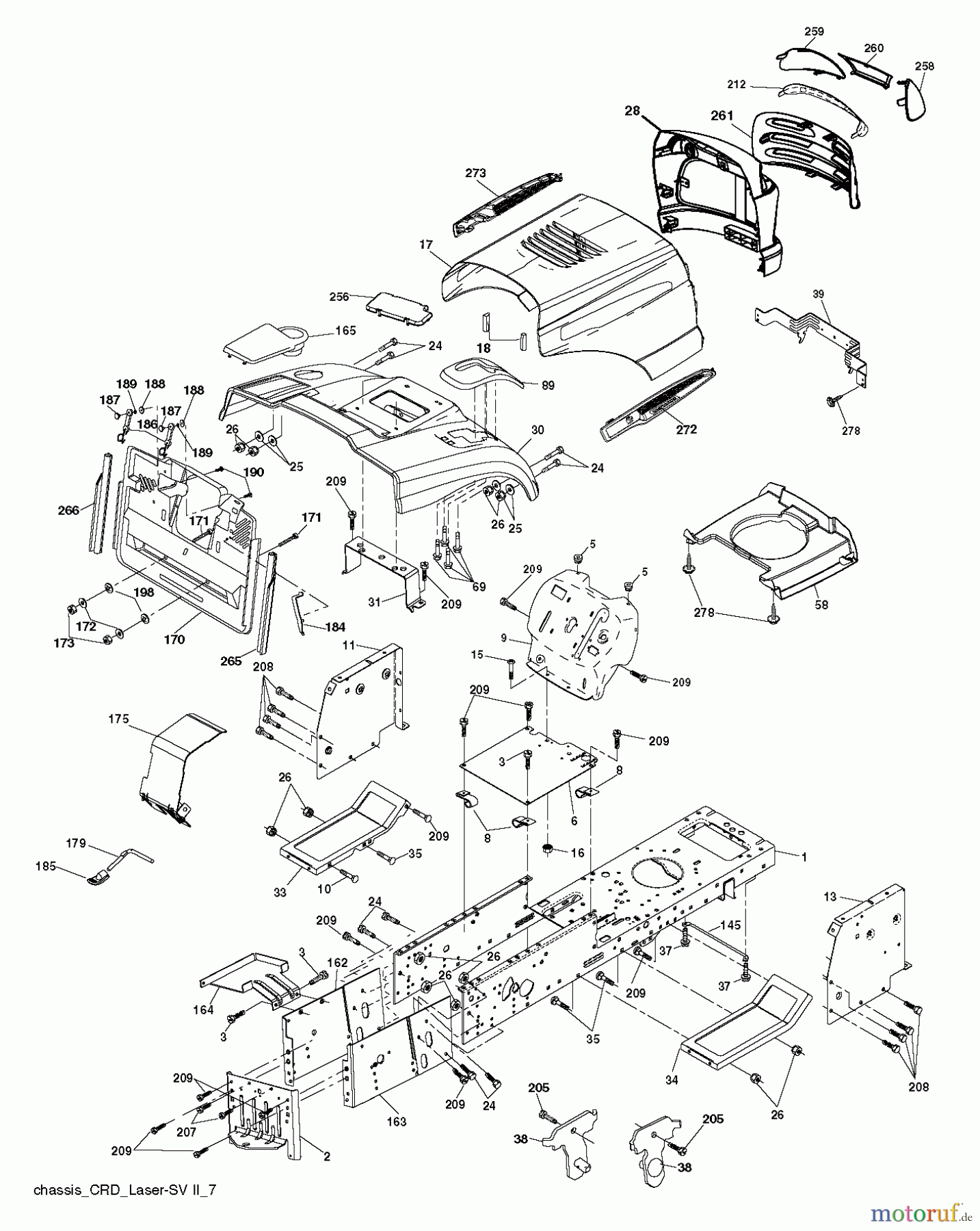Husqvarna Rasen und Garten Traktoren CTH 141 (96061034500) - Husqvarna Lawn Tractor (2012-08 & After) CHASSIS ENCLOSURES
