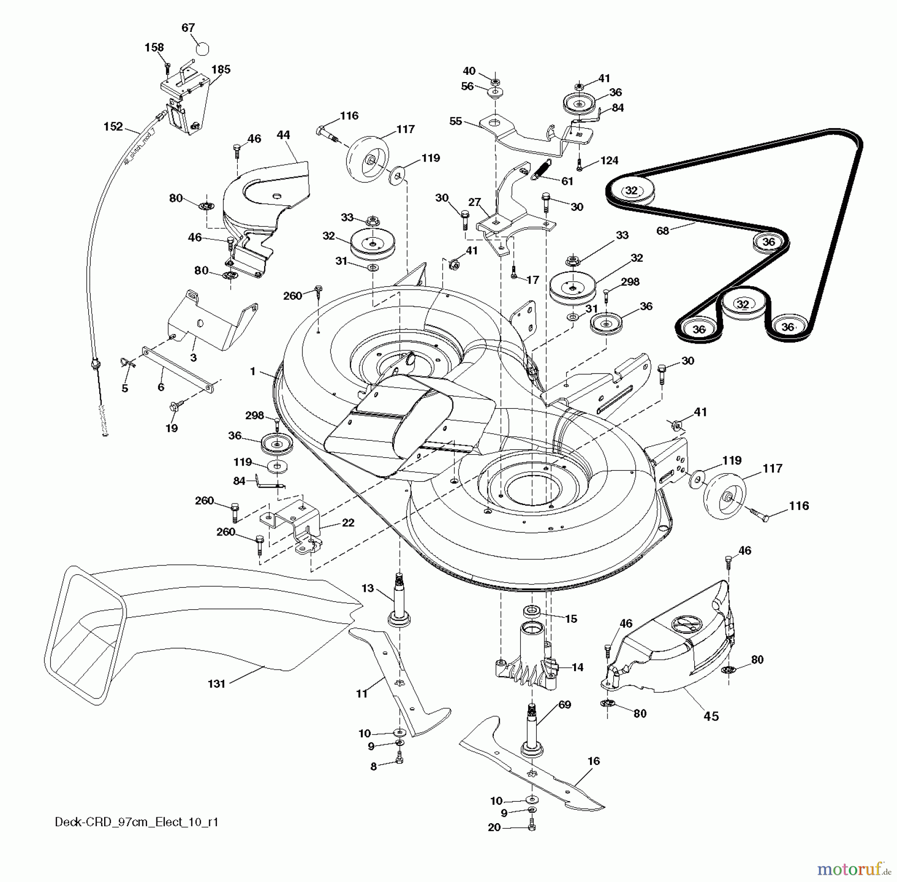 Husqvarna Rasen und Garten Traktoren CTH 141 (96061034500) - Husqvarna Lawn Tractor (2012-08 & After) MOWER DECK / CUTTING DECK