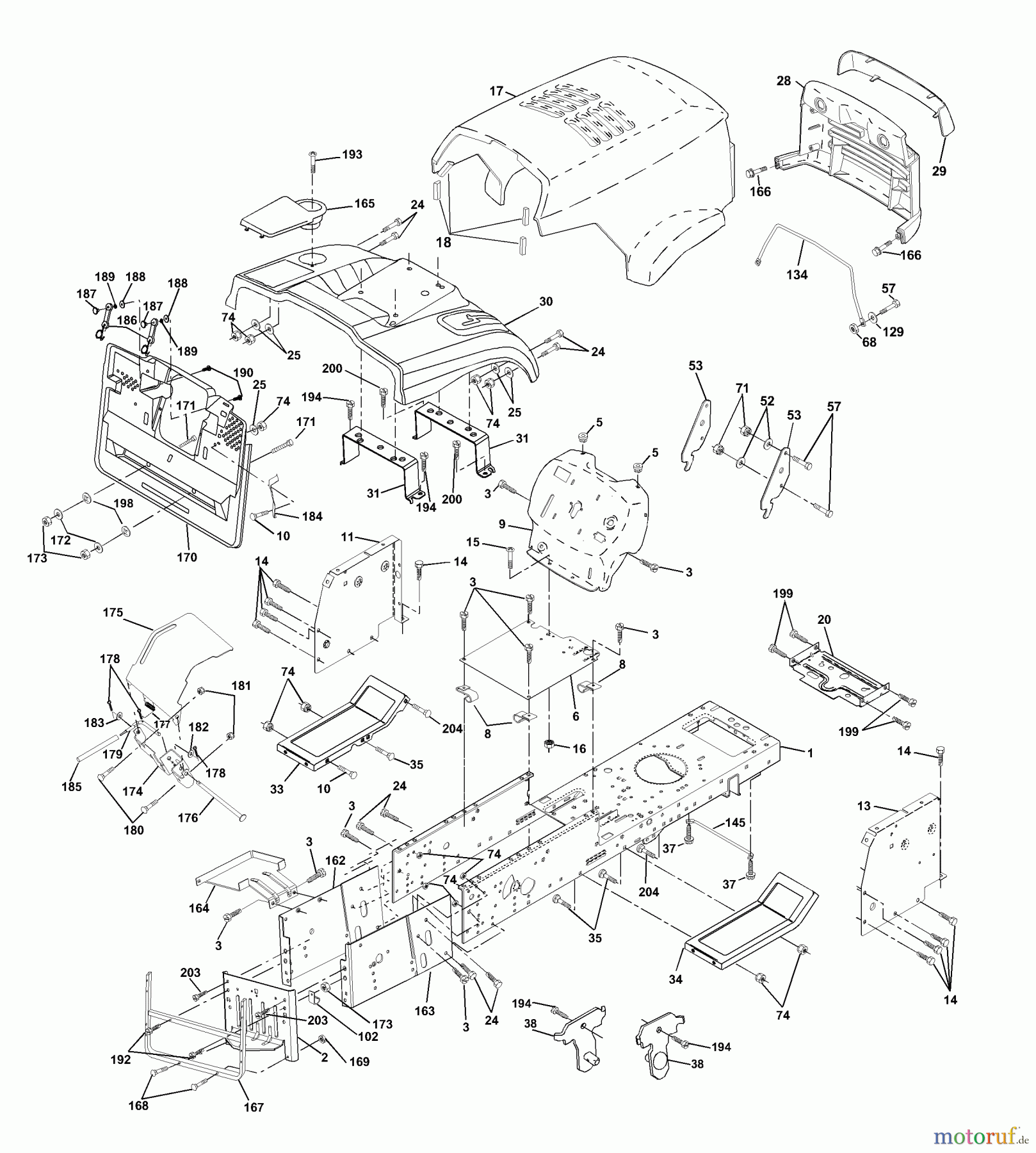 Husqvarna Rasen und Garten Traktoren CTH 150 (954140101A) - Husqvarna Lawn Tractor (1999-10 & After) Chassis And Enclosures