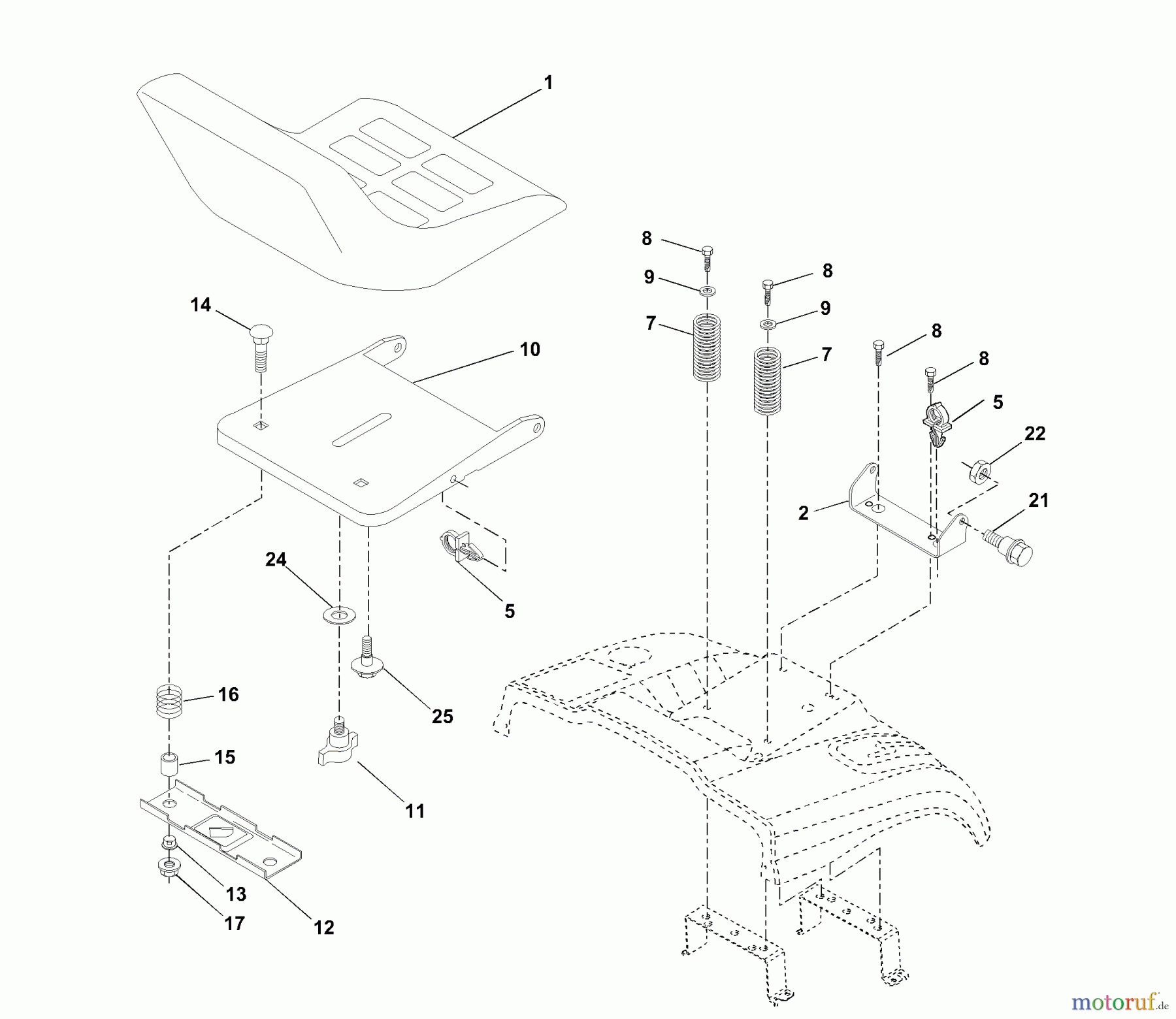 Husqvarna Rasen und Garten Traktoren CTH 150 (954140101A) - Husqvarna Lawn Tractor (1999-10 & After) Seat Assembly