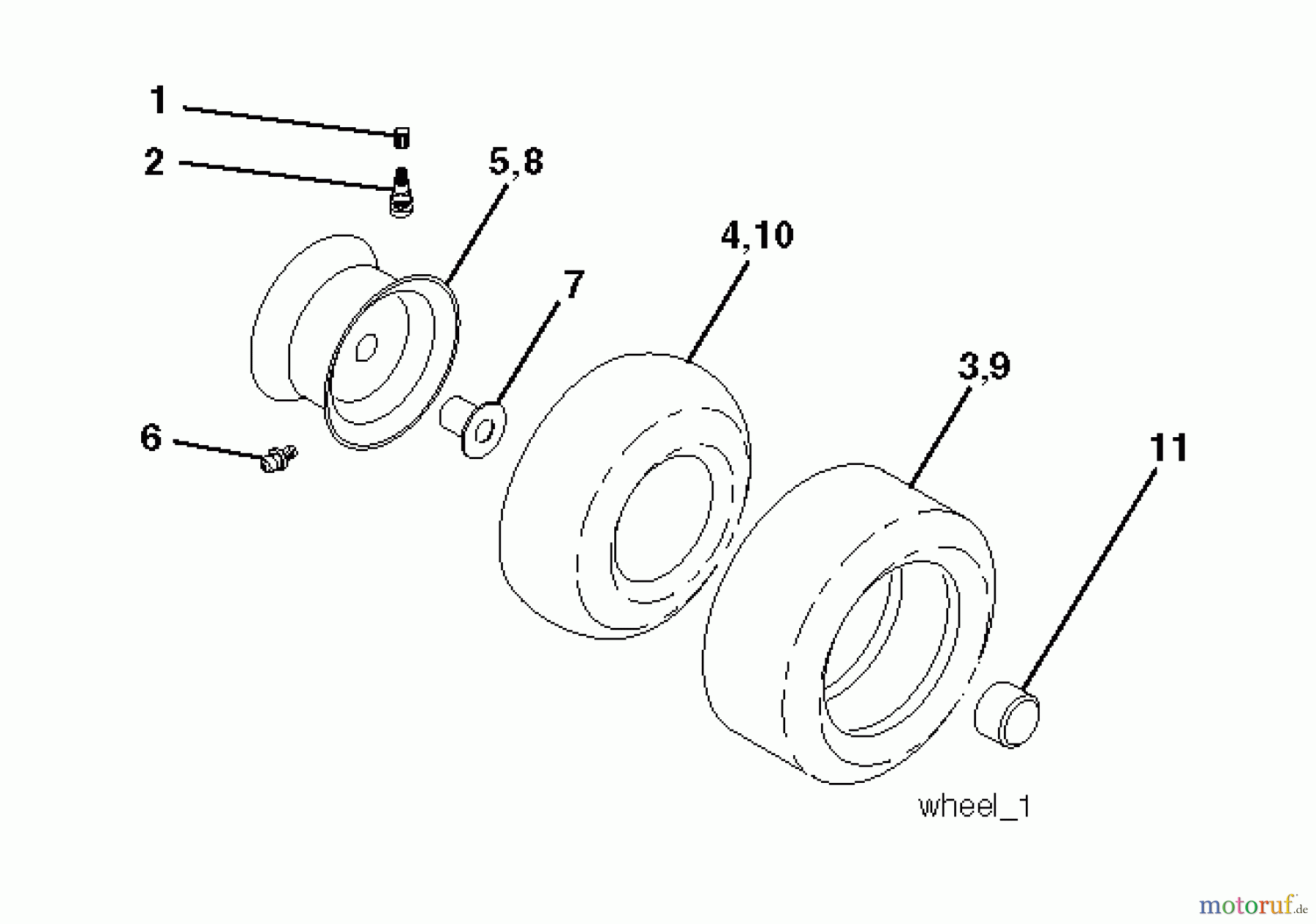 Poulan / Weed Eater Rasen und Gartentraktoren PO12597RB (96061034900) - Poulan Lawn Tractor (2012-11) WHEELS TIRES