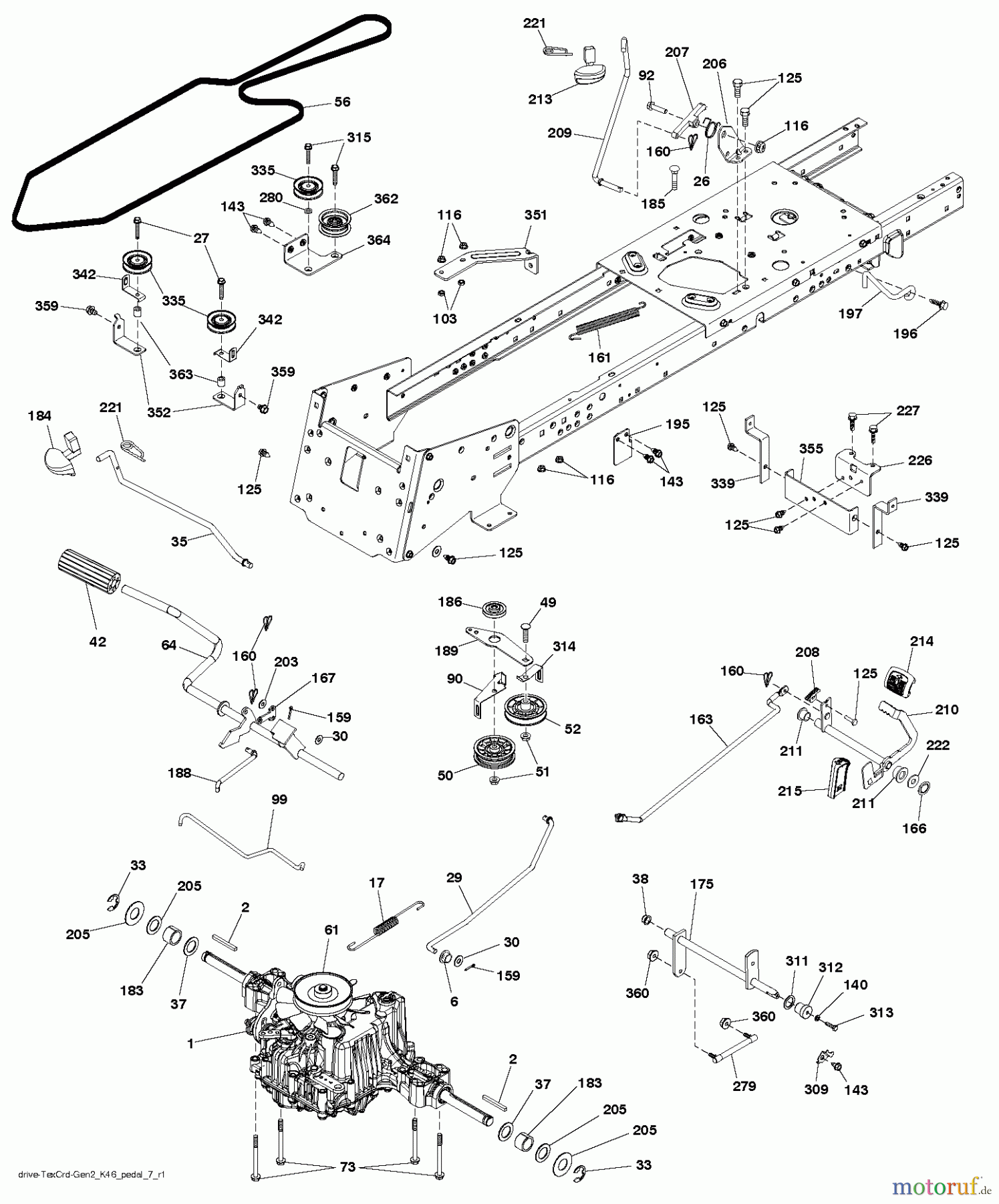 Husqvarna Rasen und Garten Traktoren CTH 164T (96051009400) - Husqvarna Lawn Tractor (2013-06) DRIVE
