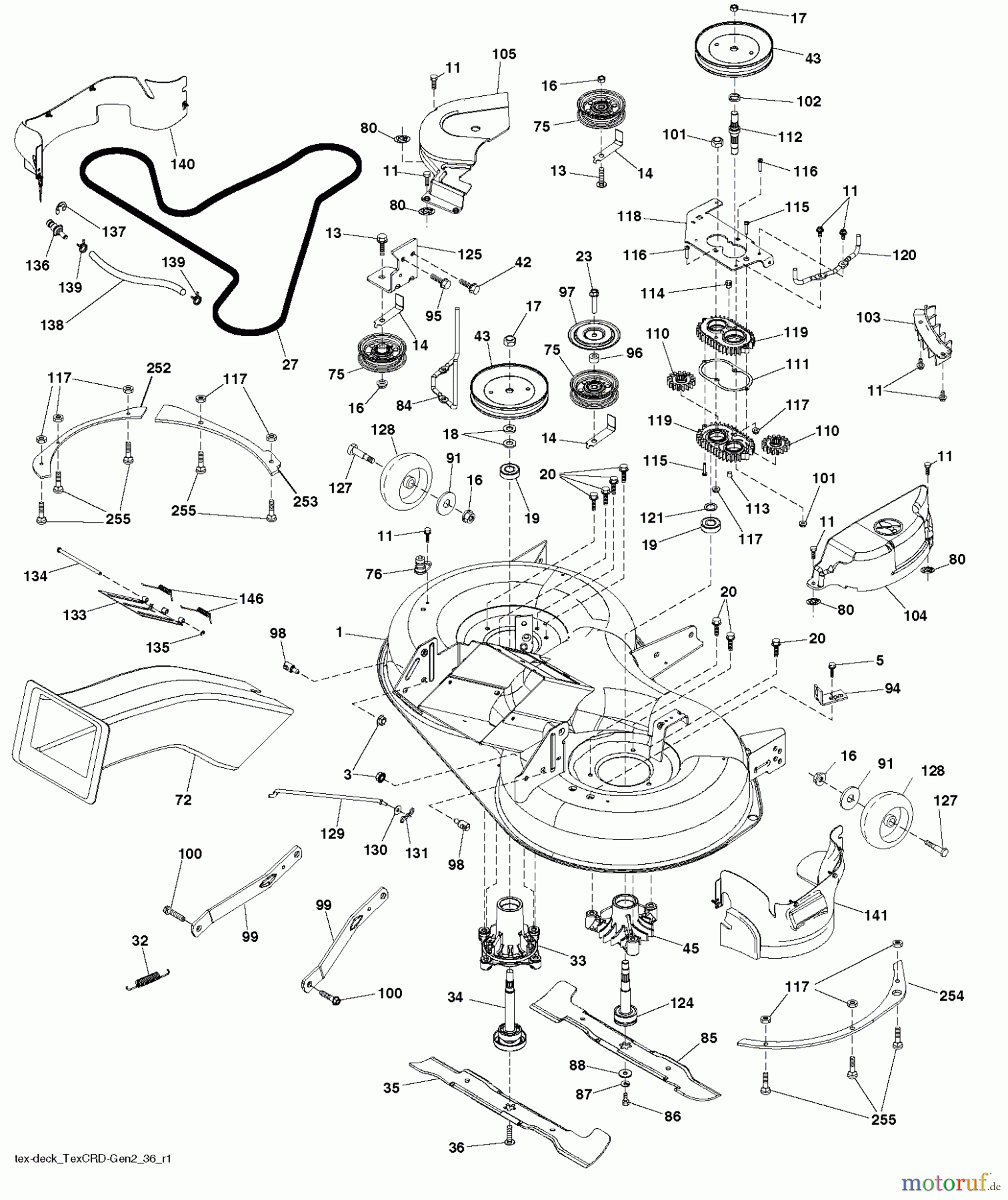 Husqvarna Rasen und Garten Traktoren CTH 164T (96051009400) - Husqvarna Lawn Tractor (2013-06) MOWER DECK / CUTTING DECK