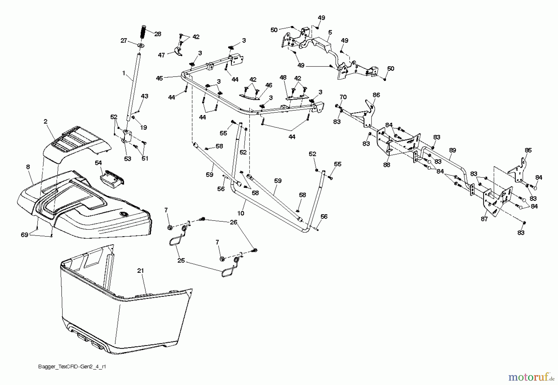 Husqvarna Rasen und Garten Traktoren CTH 164T (96051007400) - Husqvarna Lawn Tractor (2012-11 & After) BAGGER