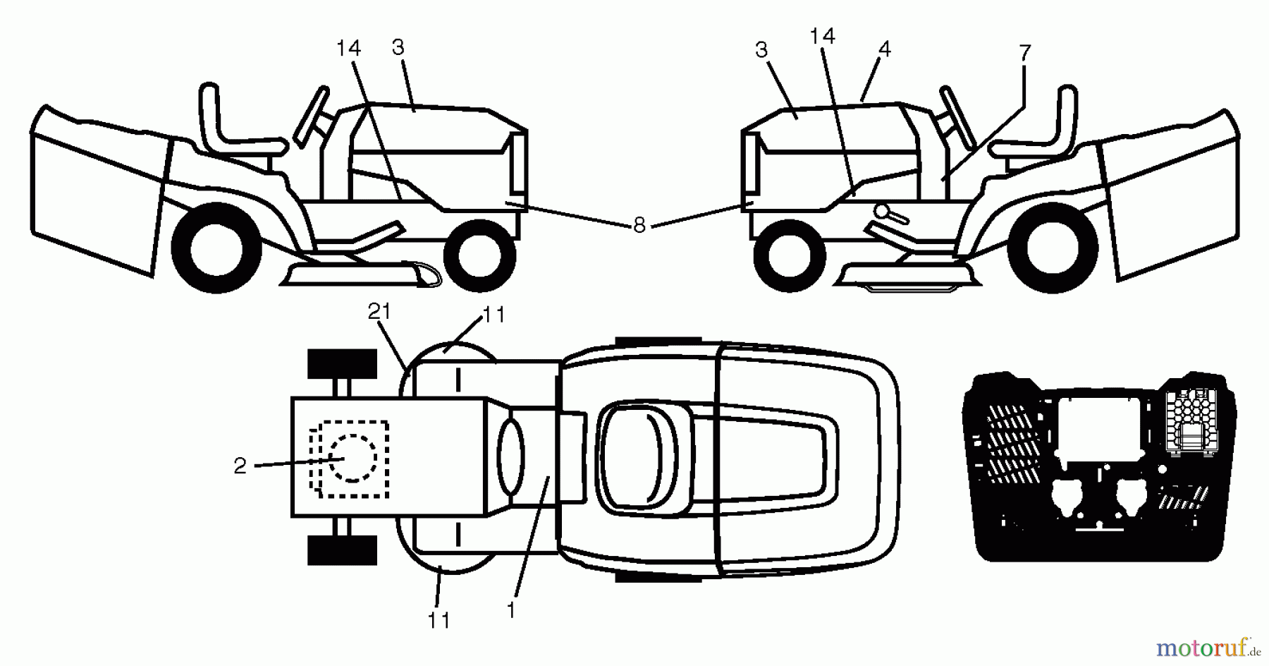 Husqvarna Rasen und Garten Traktoren CTH 164T (96051010700) - Husqvarna Lawn Tractor (2013-07) DECALS