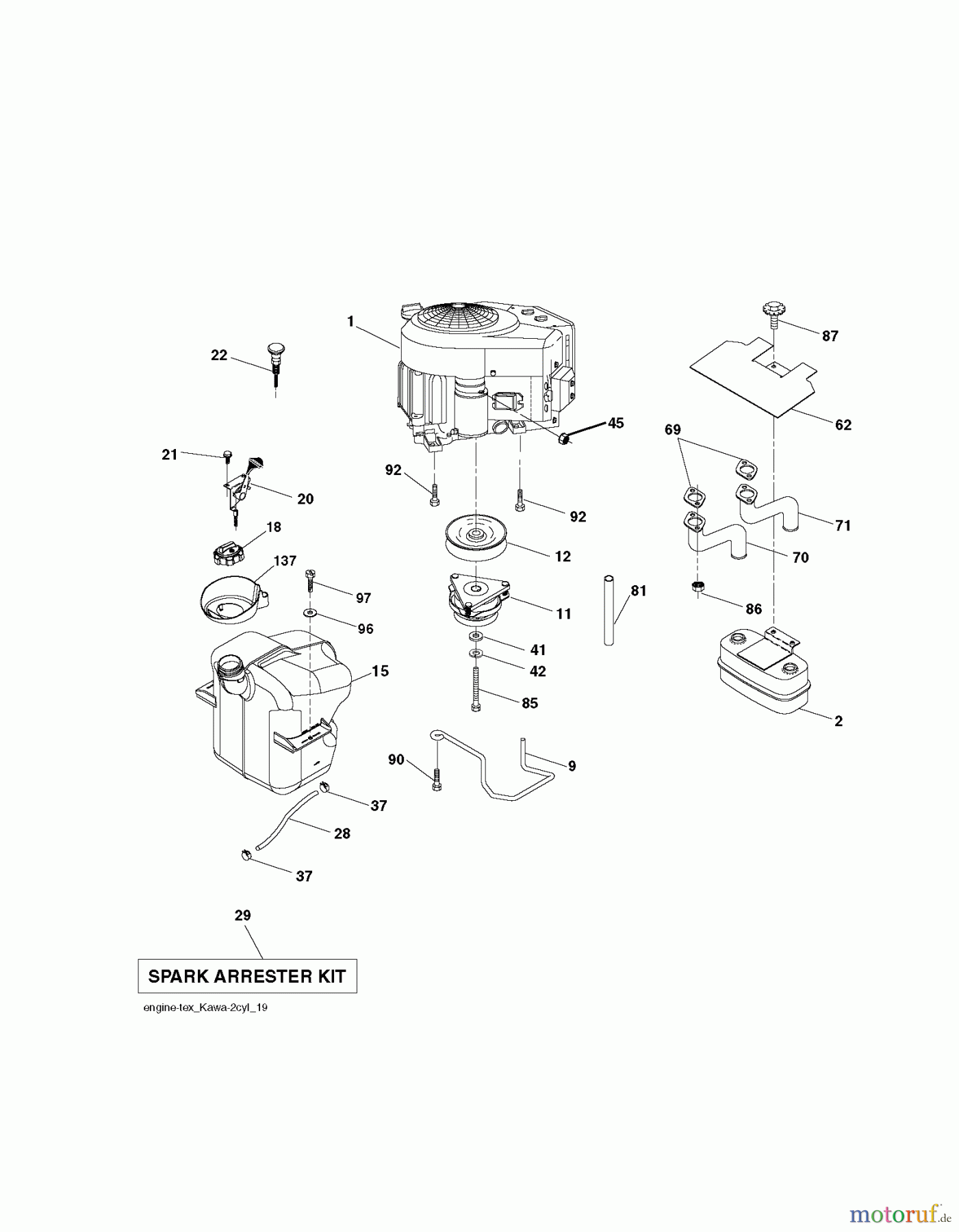 Husqvarna Rasen und Garten Traktoren CTH 164T (96051007400) - Husqvarna Lawn Tractor (2012-11 & After) ENGINE