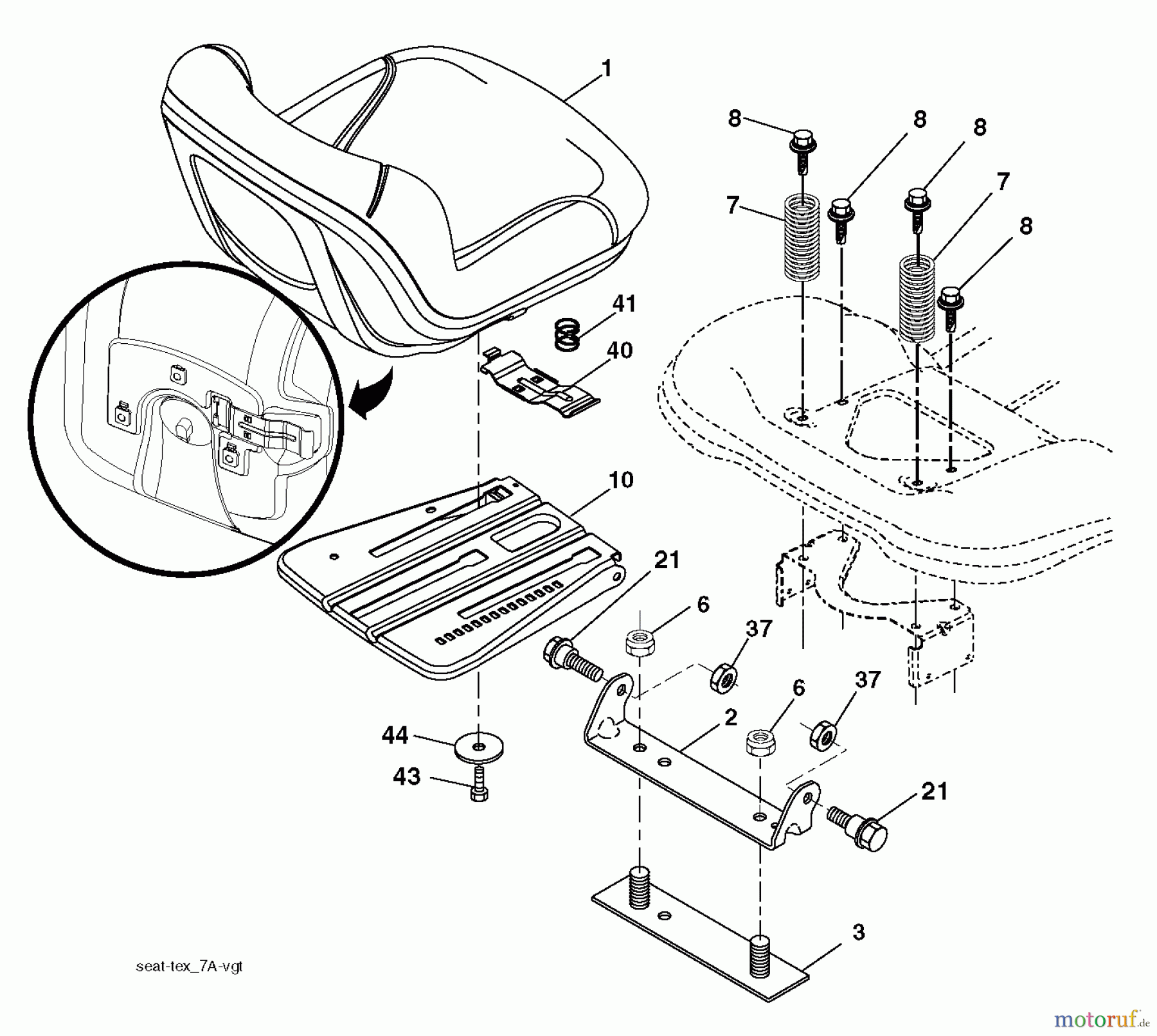 Husqvarna Rasen und Garten Traktoren CTH 173 (96051001600) - Husqvarna Lawn Tractor (2011-01 & After) SEAT