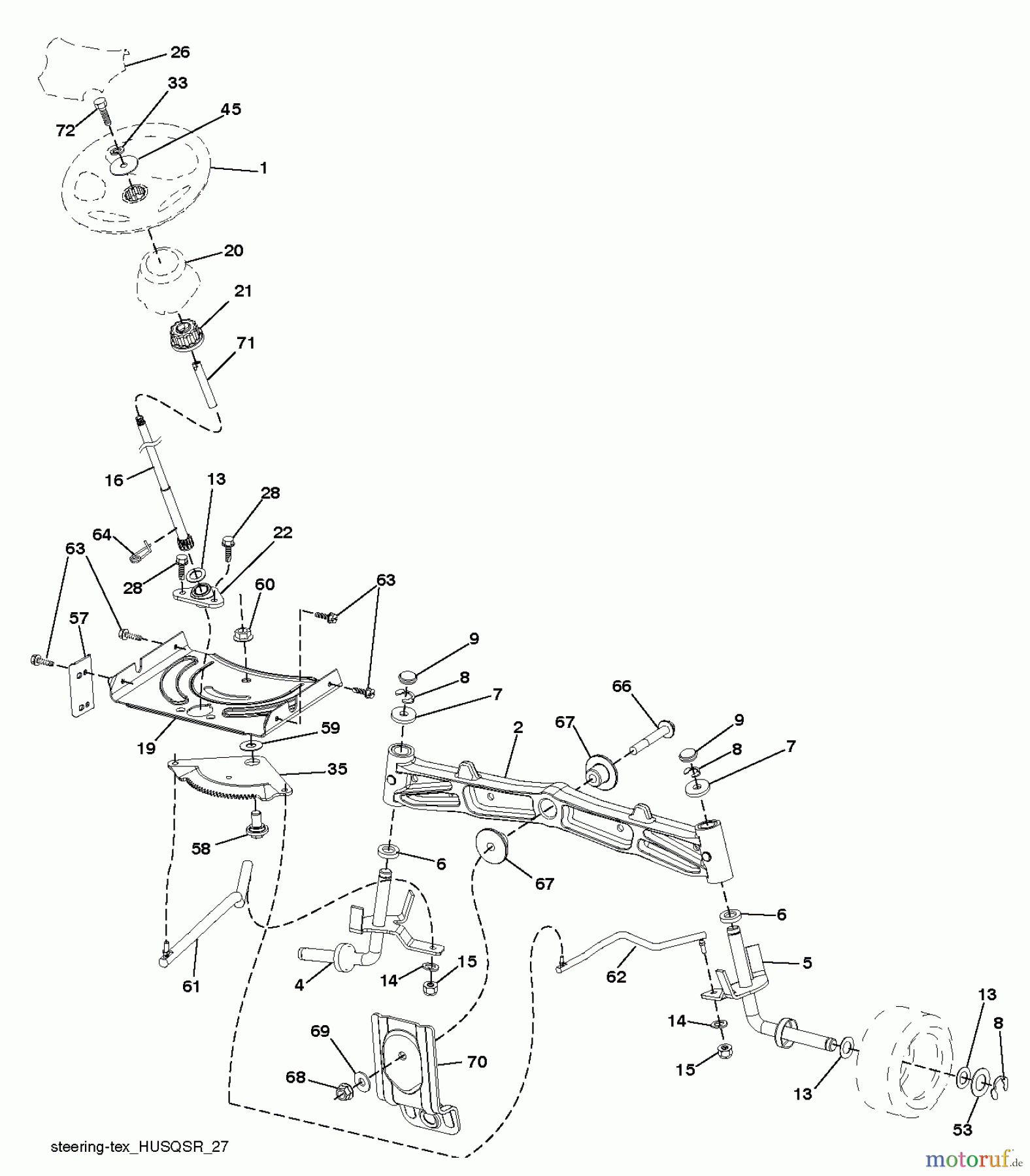 Husqvarna Rasen und Garten Traktoren CTH 173 (96051001600) - Husqvarna Lawn Tractor (2011-01 & After) STEERING