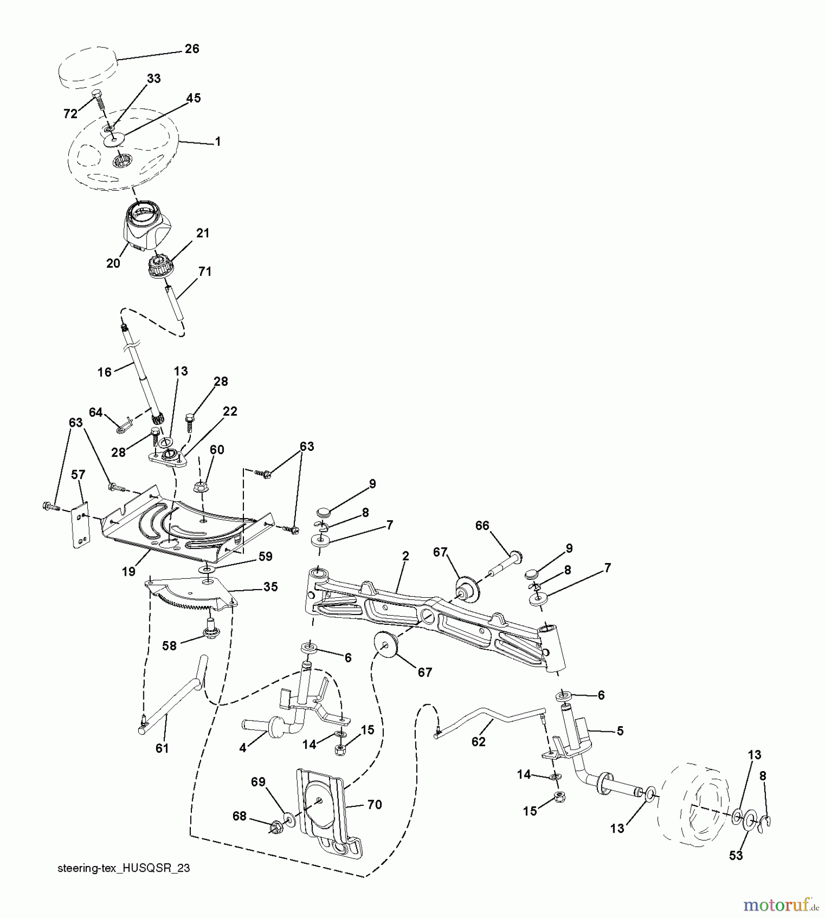 Husqvarna Rasen und Garten Traktoren CTH 173 (96051001601) - Husqvarna Lawn Tractor (2011-01 & After) STEERING