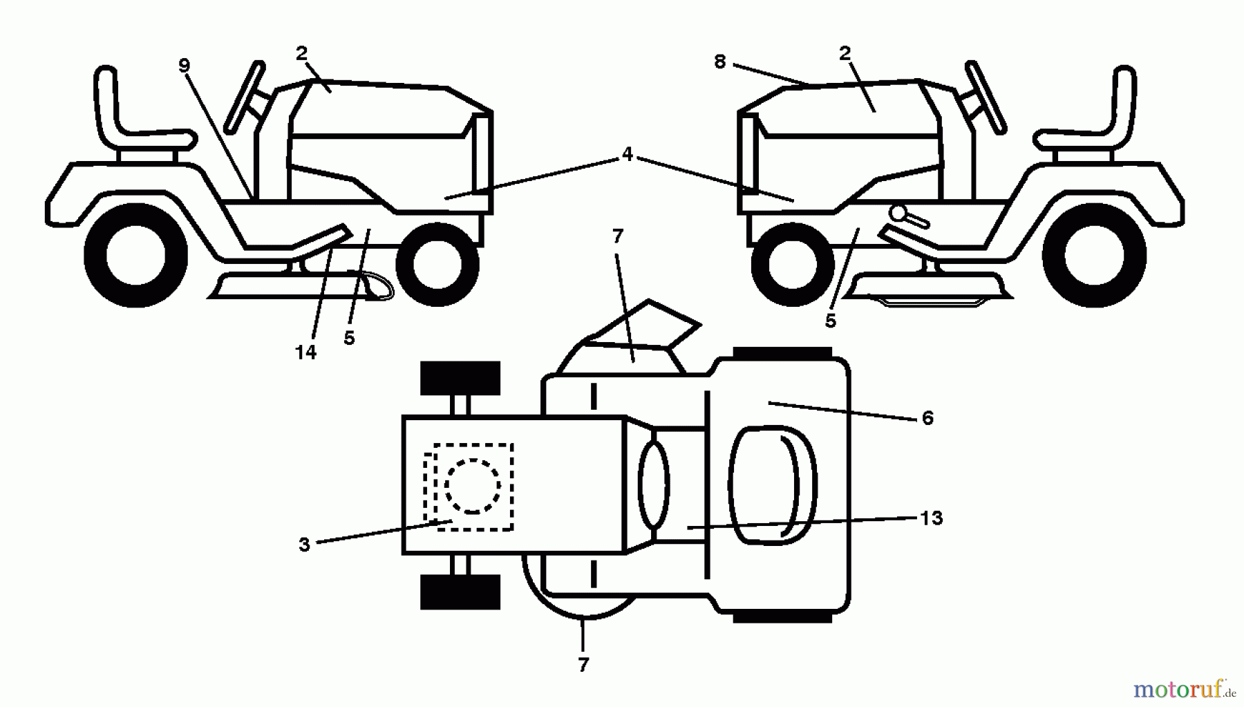 Husqvarna Rasen und Garten Traktoren CTH 174 (96051002701) - Husqvarna Lawn Tractor (2012-05 & After) DECALS