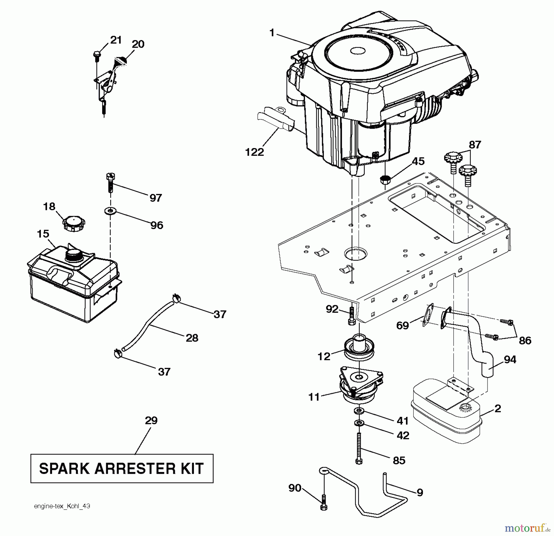 Husqvarna Rasen und Garten Traktoren CTH 174 (96051002700) - Husqvarna Lawn Tractor (2011-12 & After) ENGINE