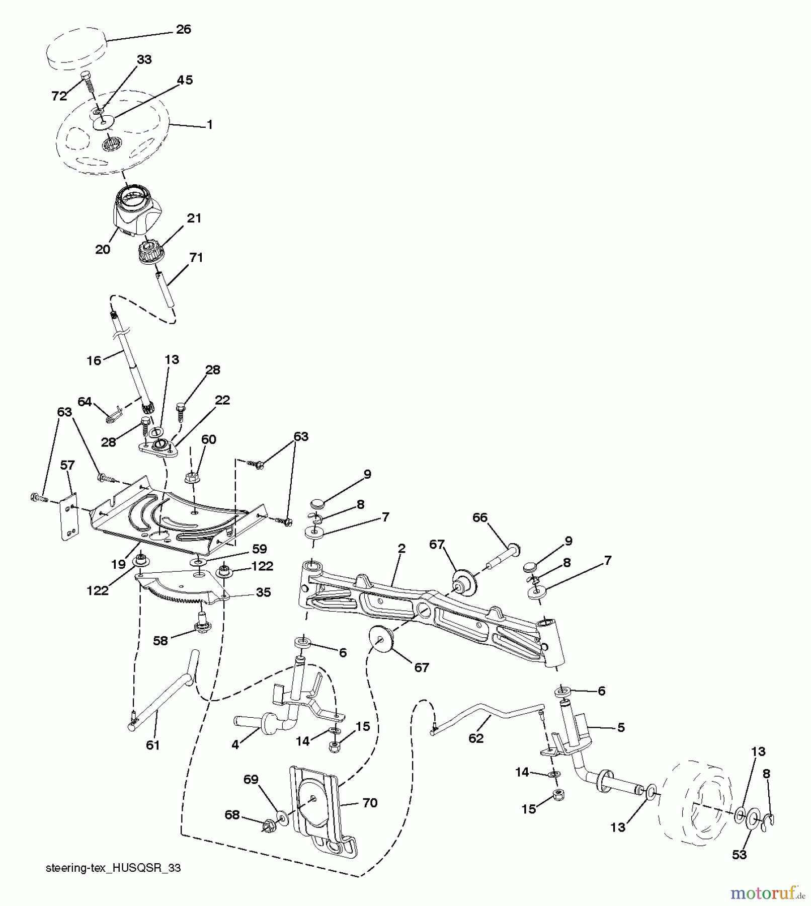 Husqvarna Rasen und Garten Traktoren CTH 174 (96051002700) - Husqvarna Lawn Tractor (2011-12 & After) STEERING