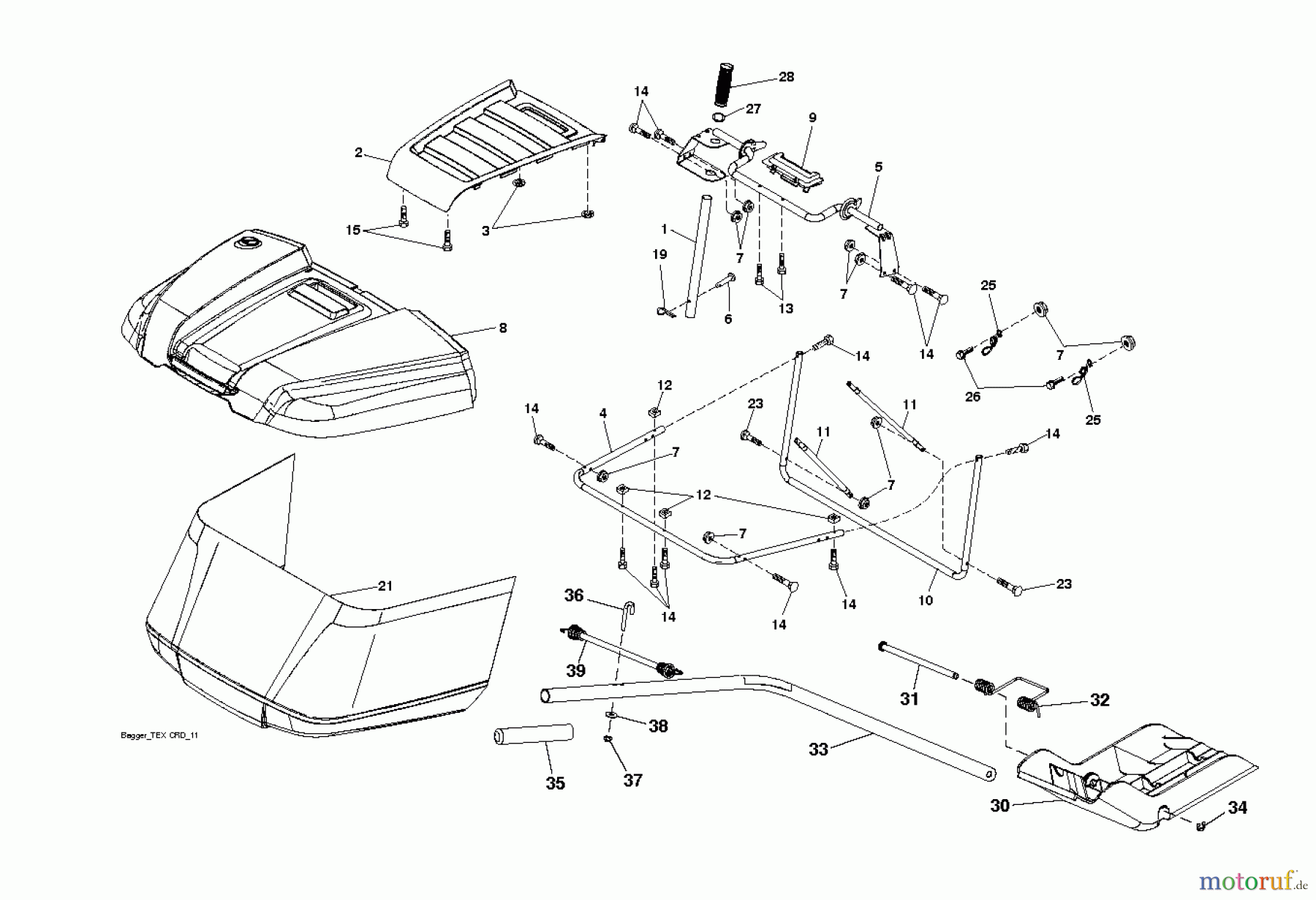 Husqvarna Rasen und Garten Traktoren CTH 174 (96051002700) - Husqvarna Lawn Tractor (2011-12 & After) BAGGER
