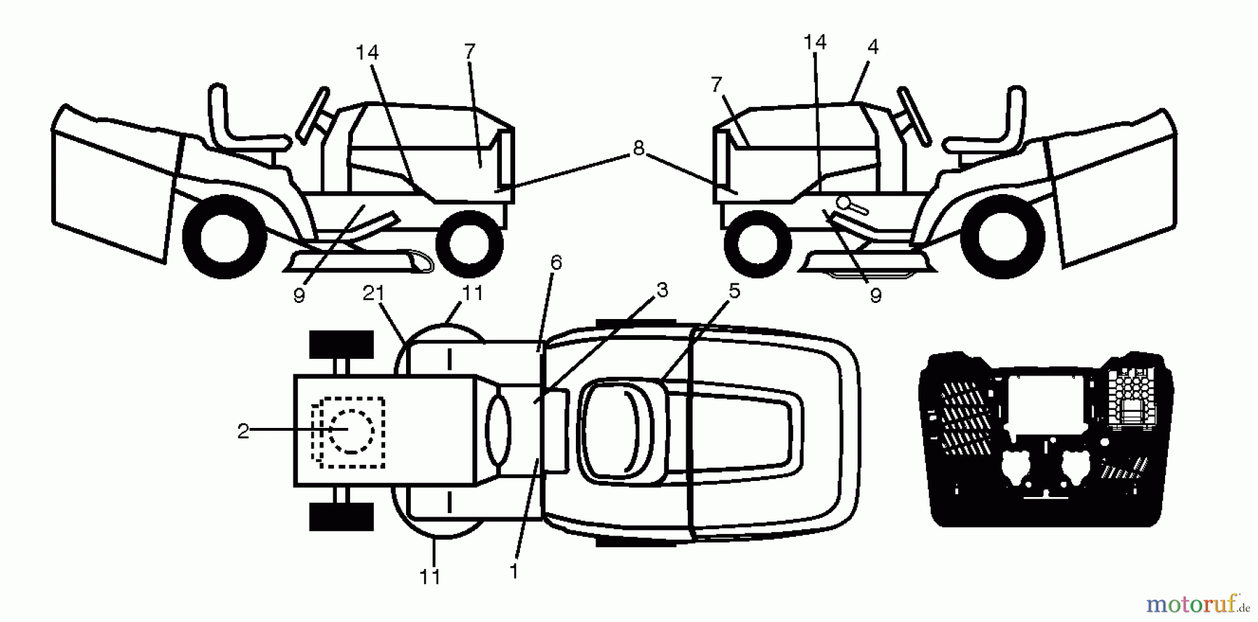 Husqvarna Rasen und Garten Traktoren CTH 174 (96051002801) - Husqvarna Lawn Tractor (2012-06 & After) DECALS