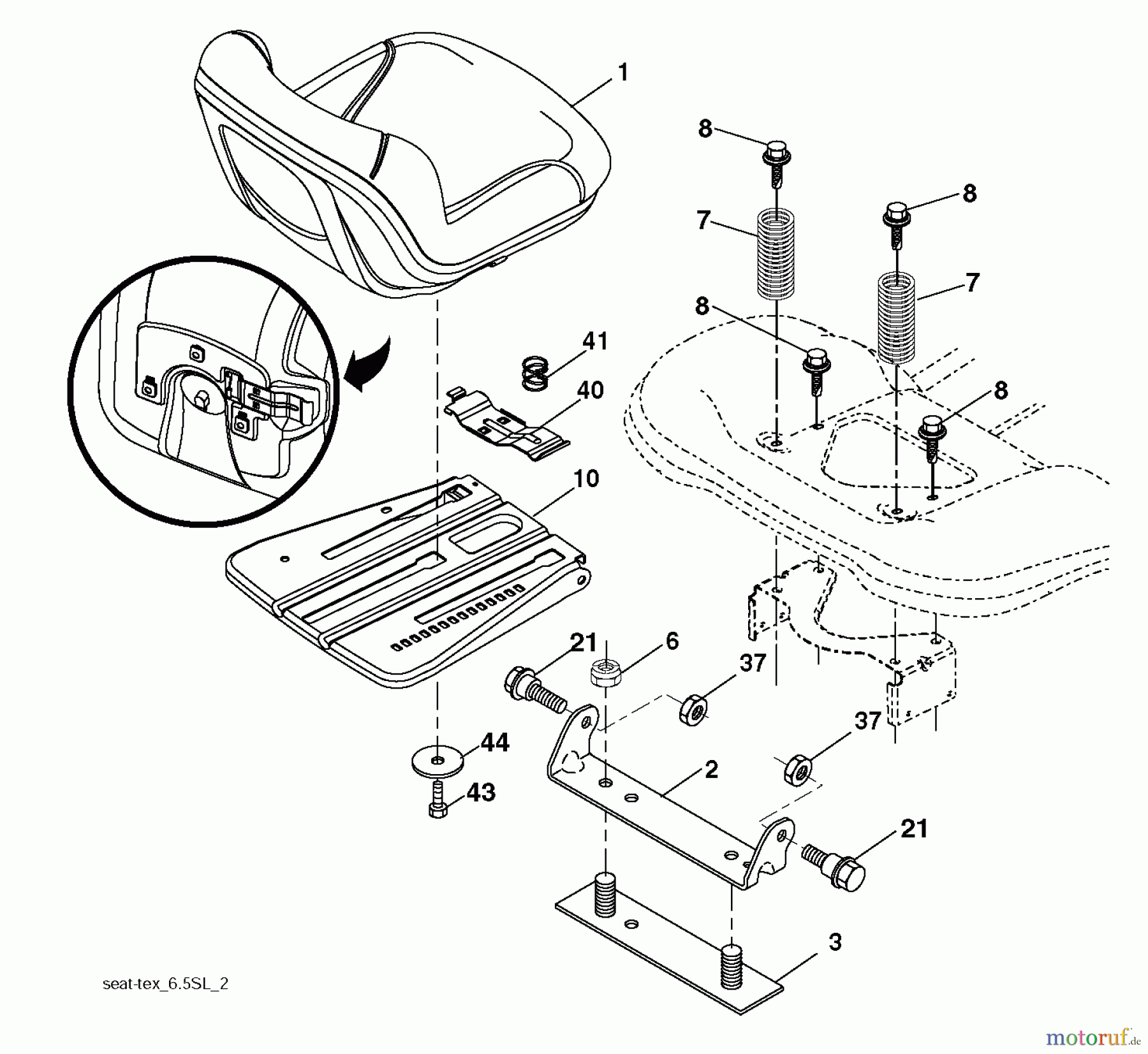 Husqvarna Rasen und Garten Traktoren CTH 174 (96051002801) - Husqvarna Lawn Tractor (2012-06 & After) SEAT