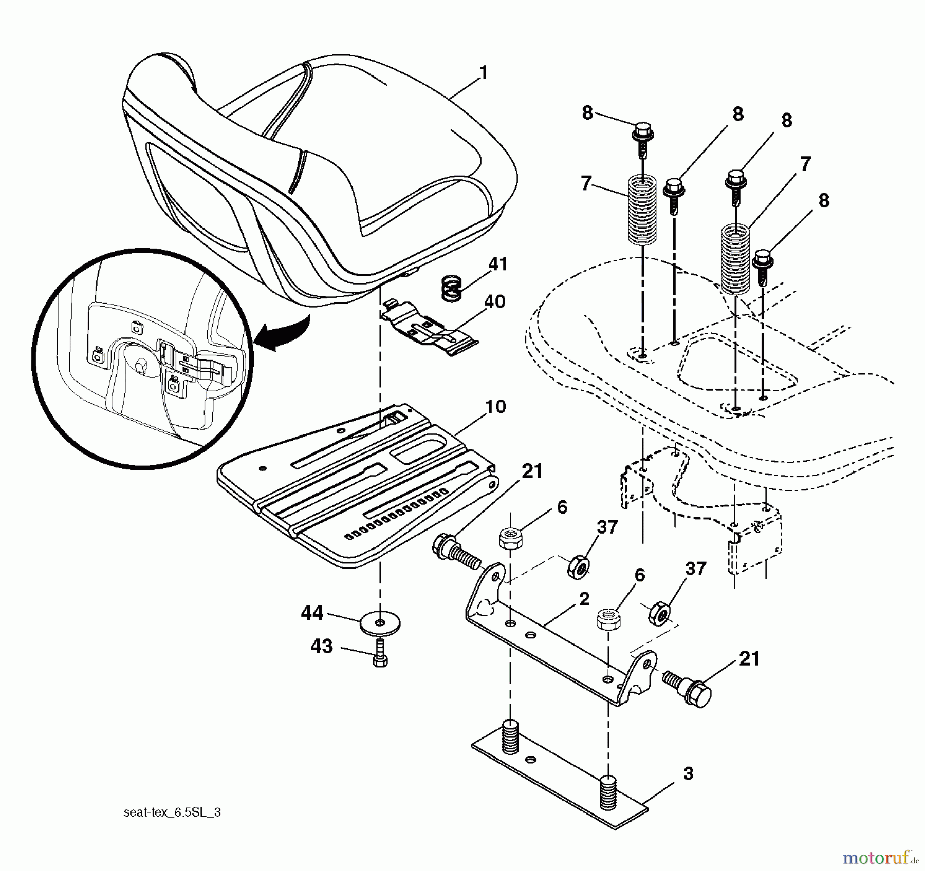 Husqvarna Rasen und Garten Traktoren CTH 184T (96051003300) - Husqvarna Lawn Tractor (2012-01 & After) SEAT