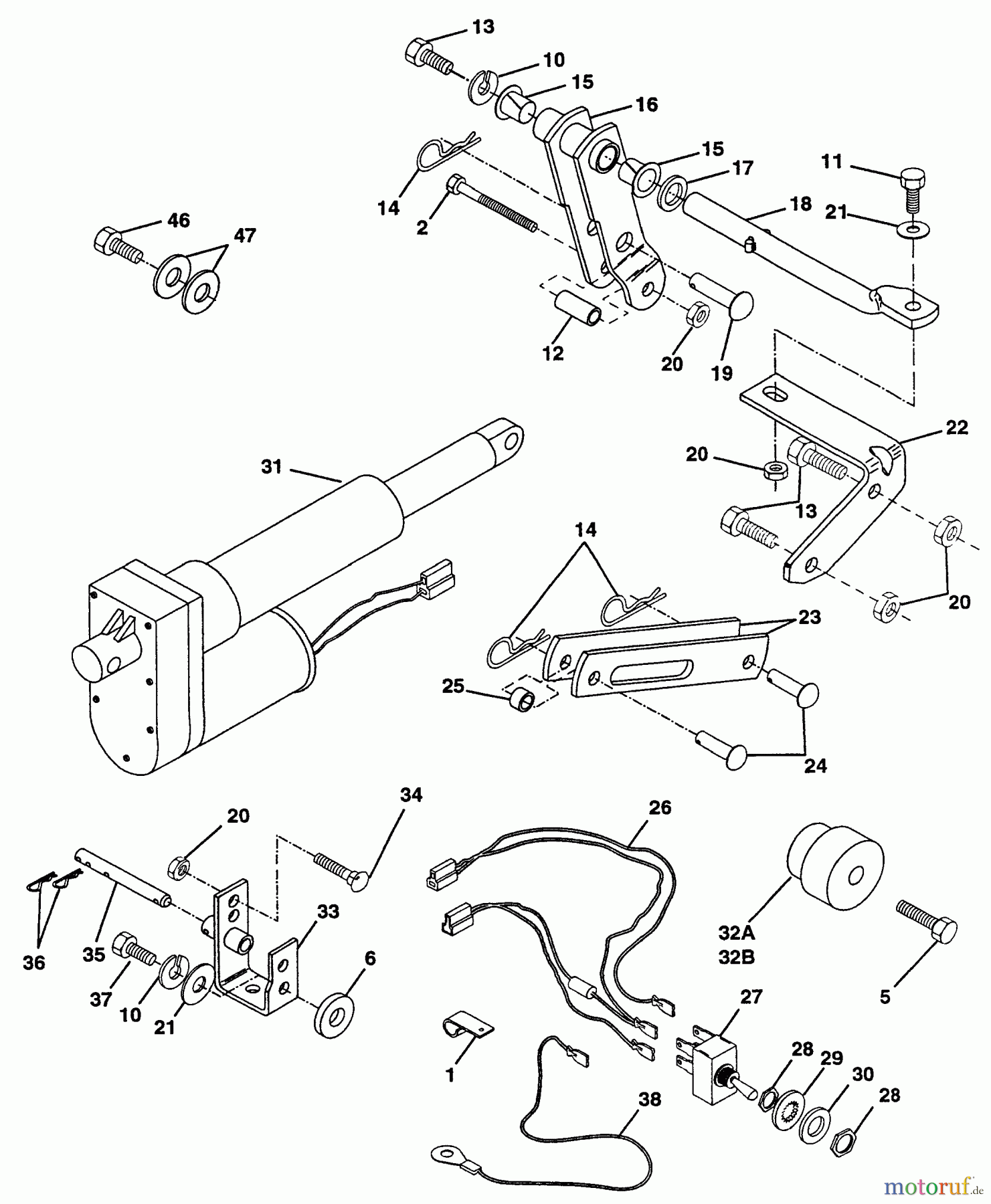 Husqvarna Zubehör, Rasenmäher / Mäher EA 20B - Husqvarna Electric Lift Kit (1998-04 & After) Gear Drive, Vertical Engine Type Tractor