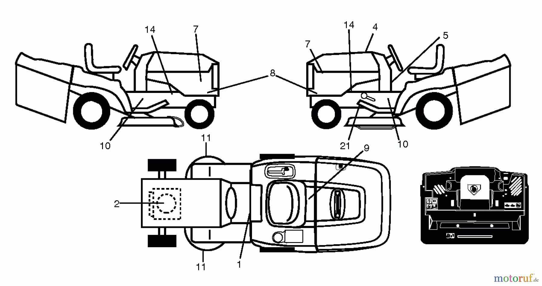Husqvarna Rasen und Garten Traktoren CTH 184T (96051009500) - Husqvarna Lawn Tractor (2013-06) DECALS