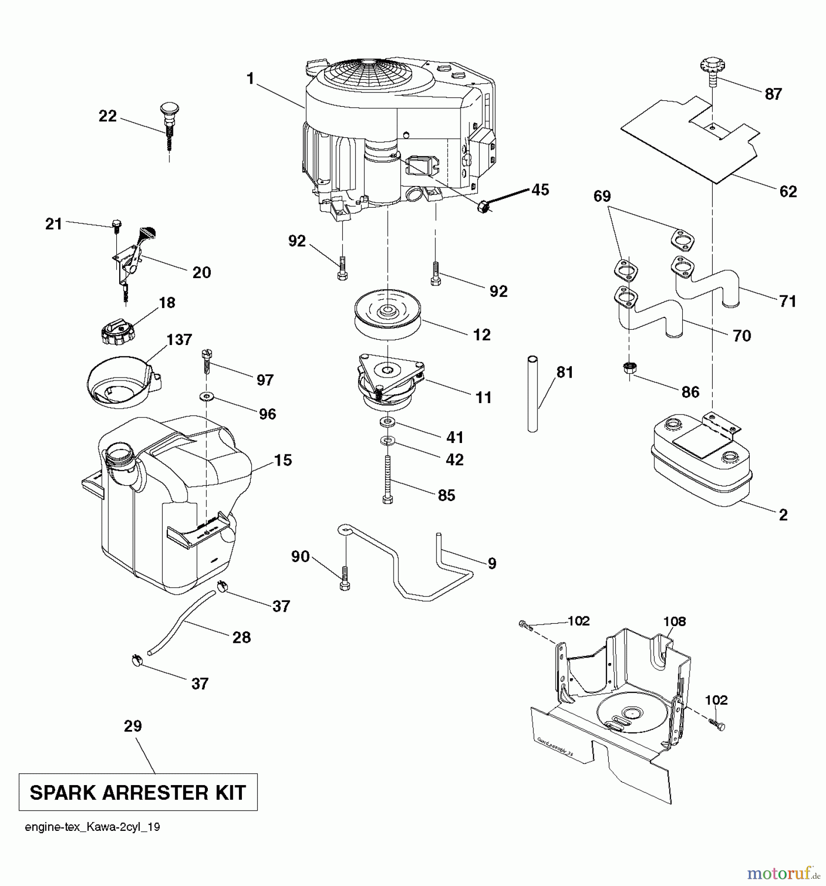 Husqvarna Rasen und Garten Traktoren CTH 184T (96051009500) - Husqvarna Lawn Tractor (2013-06) ENGINE