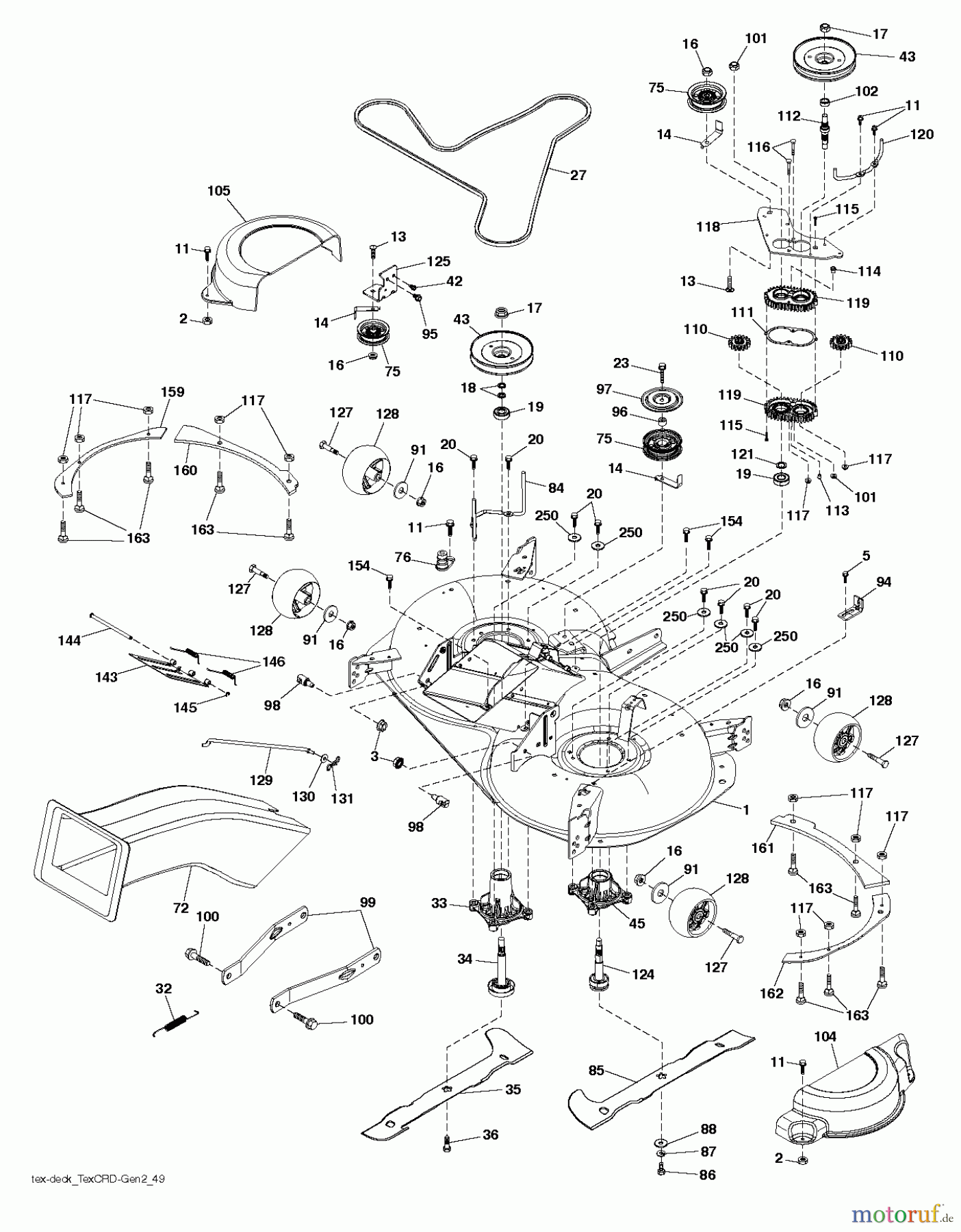 Husqvarna Rasen und Garten Traktoren CTH 184T (96051010800) - Husqvarna Lawn Tractor (2013-06) MOWER DECK / CUTTING DECK