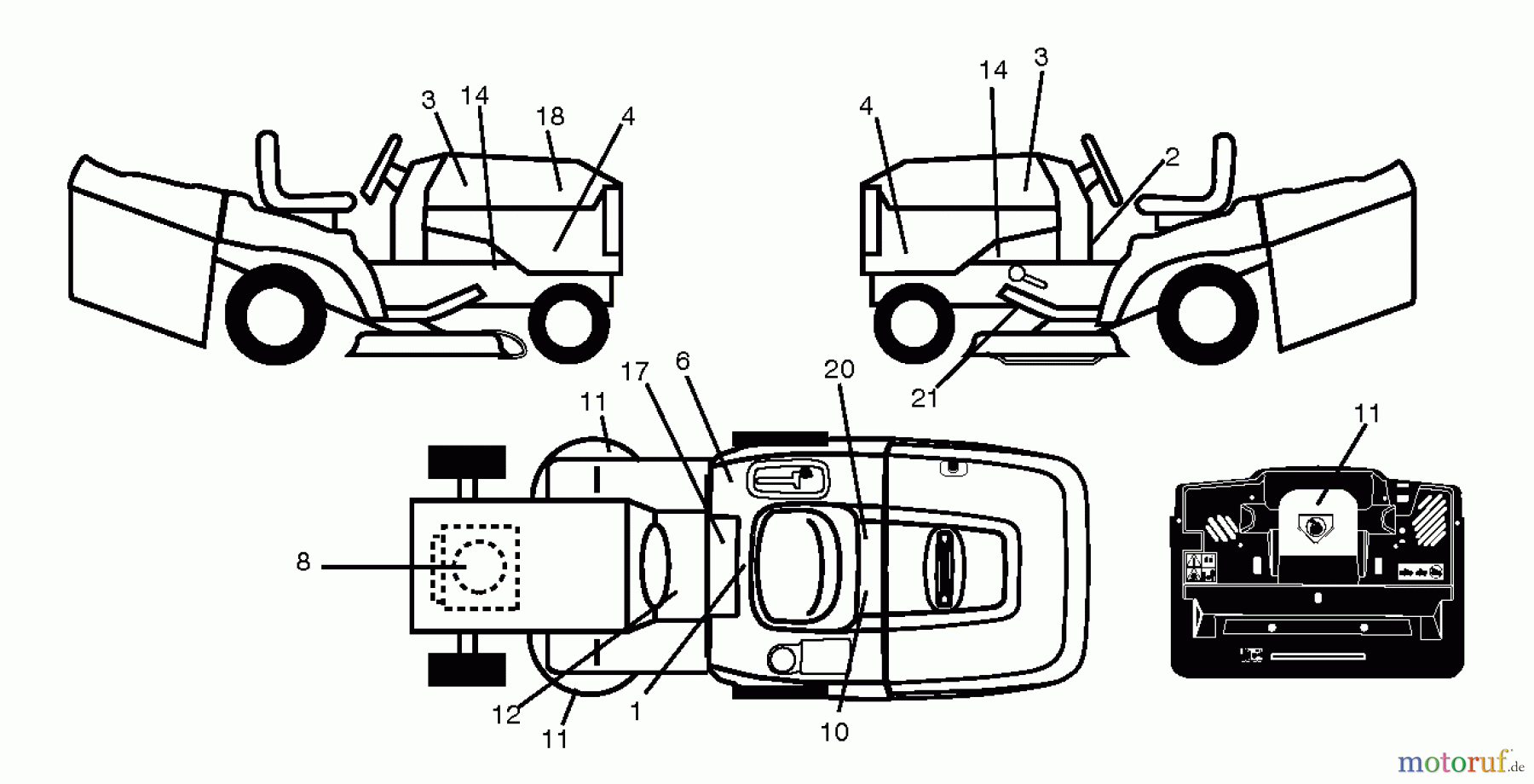 Husqvarna Rasen und Garten Traktoren CTH 192 (96061030900) - Husqvarna Lawn Tractor (2010-12 & After) DECALS