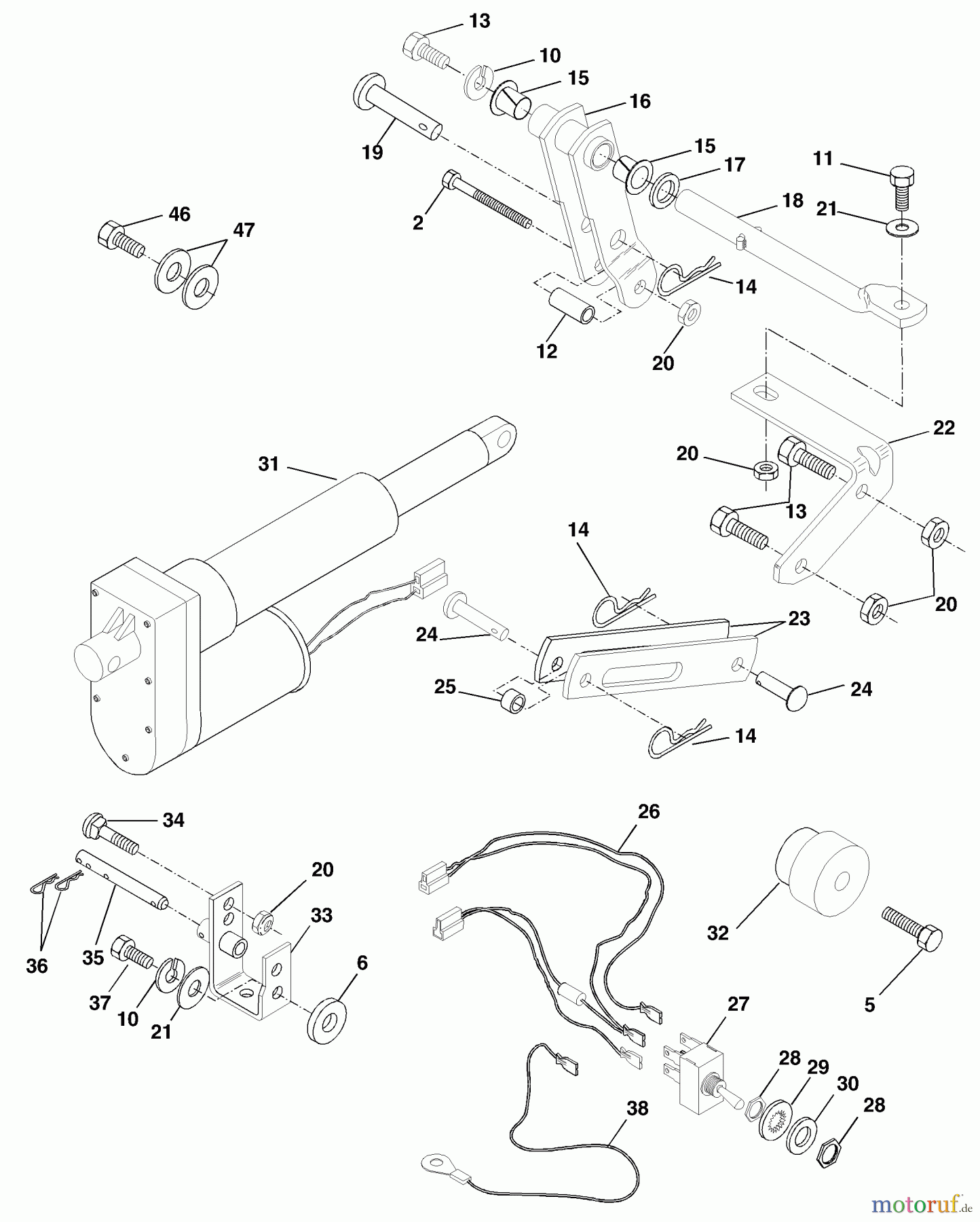 Husqvarna Zubehör, Rasenmäher / Mäher EAV 20A - Husqvarna Electric Lift Kit for Gear Drive Tractors (2001-05 & After) Gear Drive