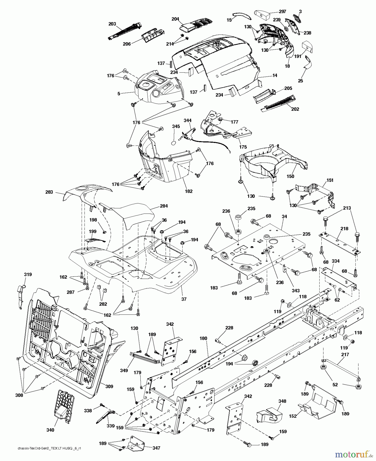 Husqvarna Rasen und Garten Traktoren CTH 194 (96051002902) - Husqvarna Lawn Tractor (2012-07 & After) CHASSIS ENCLOSURES