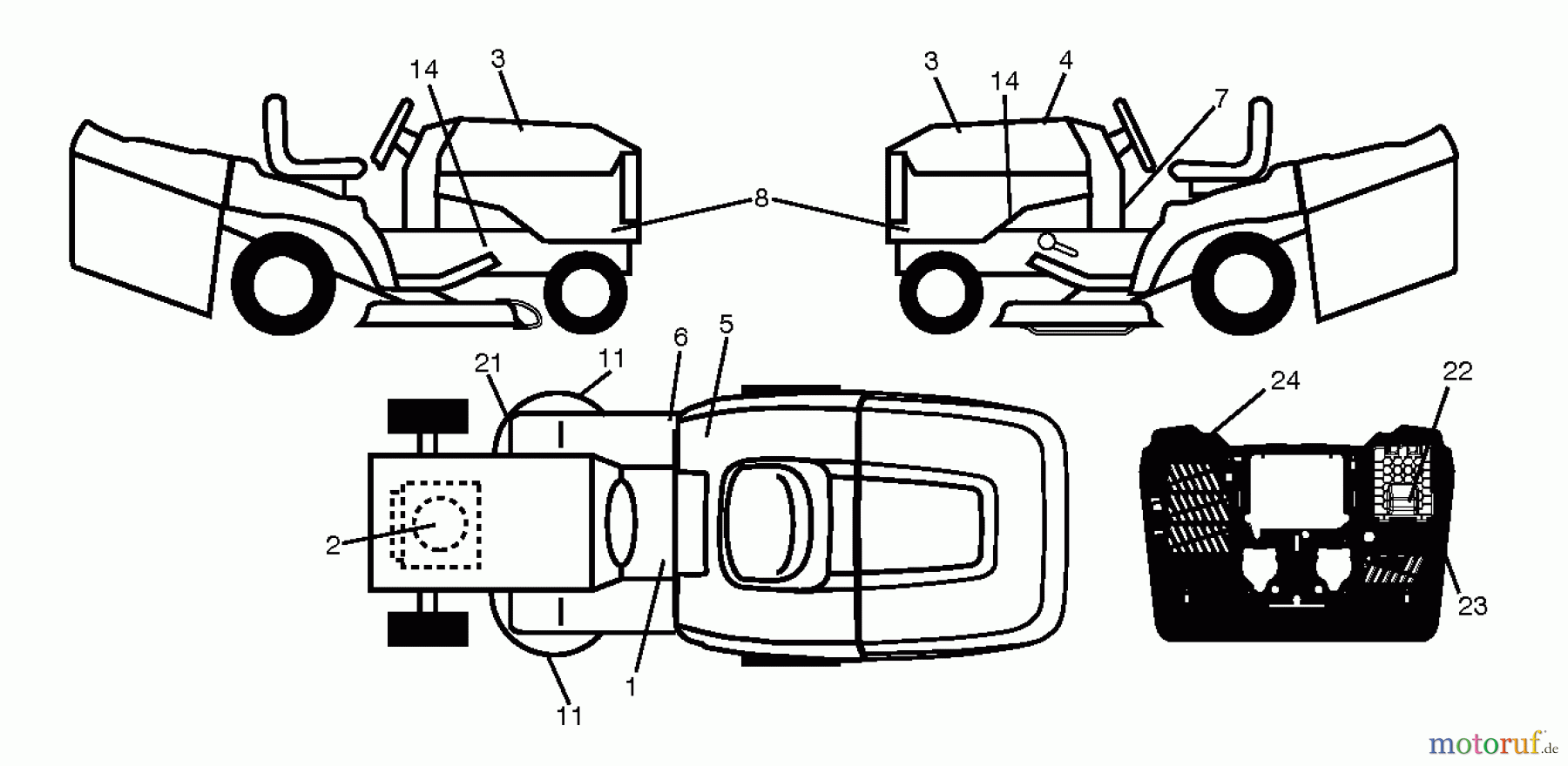 Husqvarna Rasen und Garten Traktoren CTH 194 (96051002900) - Husqvarna Lawn Tractor (2011-12 & After) DECALS