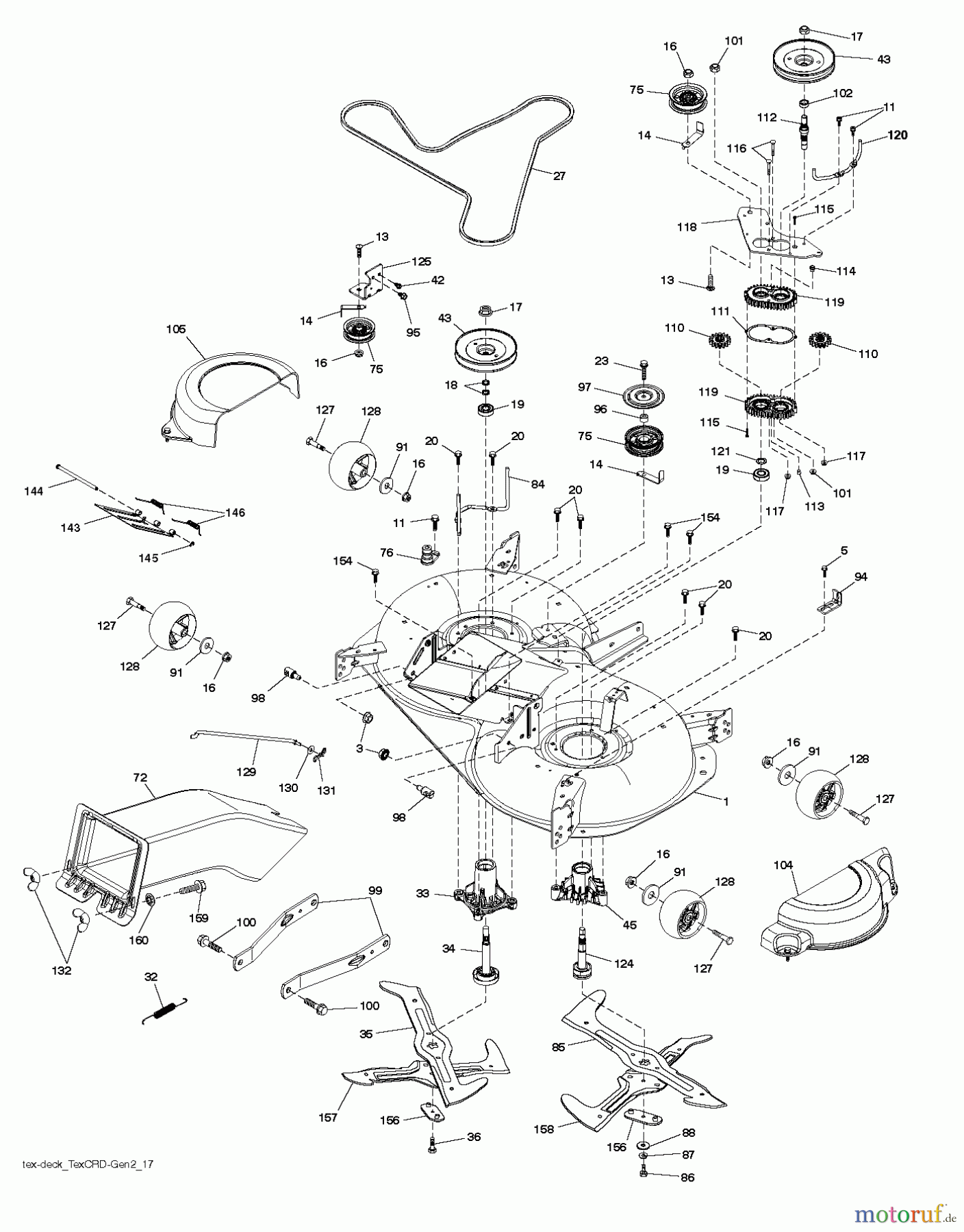 Husqvarna Rasen und Garten Traktoren CTH 194 (96051002902) - Husqvarna Lawn Tractor (2012-07 & After) MOWER DECK / CUTTING DECK