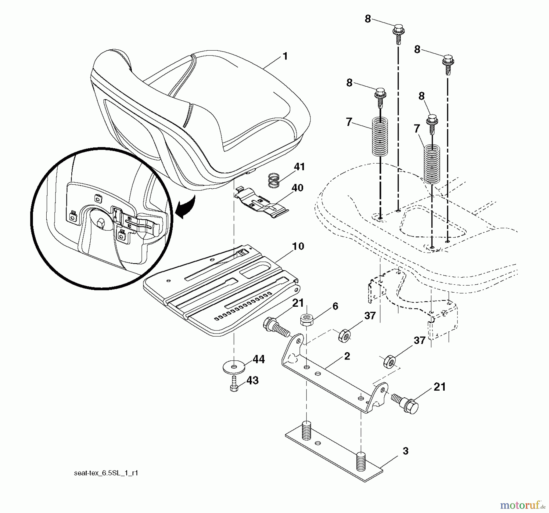 Husqvarna Rasen und Garten Traktoren CTH 194 (96051002902) - Husqvarna Lawn Tractor (2012-07 & After) SEAT