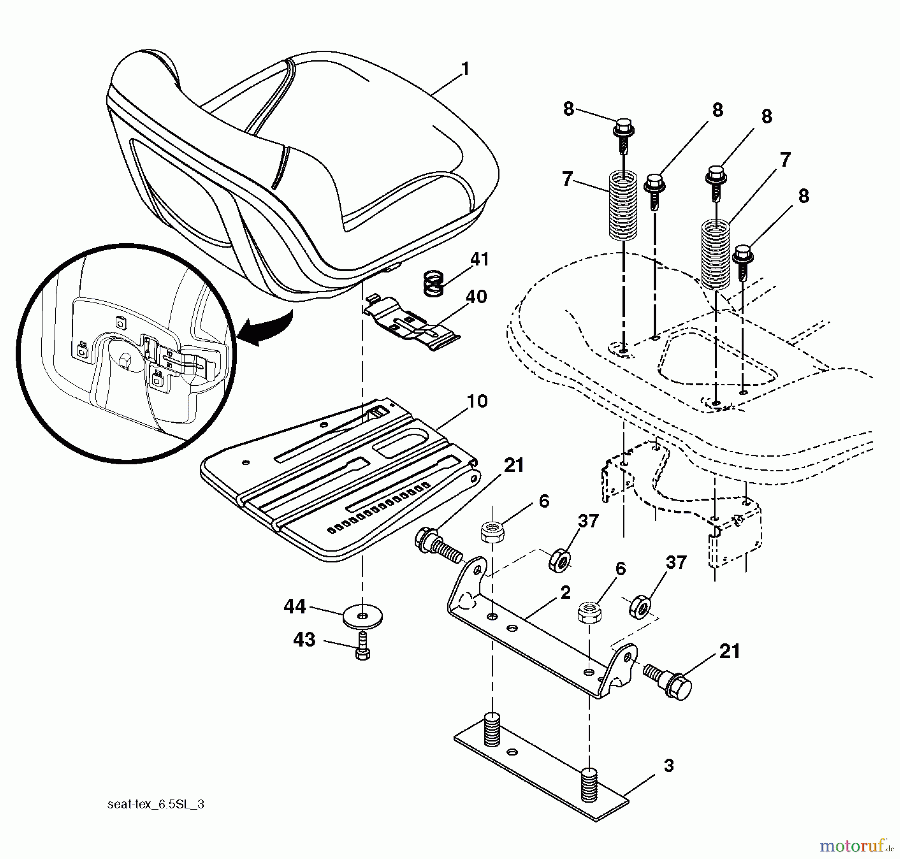 Husqvarna Rasen und Garten Traktoren CTH 194 (96051003000) - Husqvarna Lawn Tractor (2012-01 & After) SEAT
