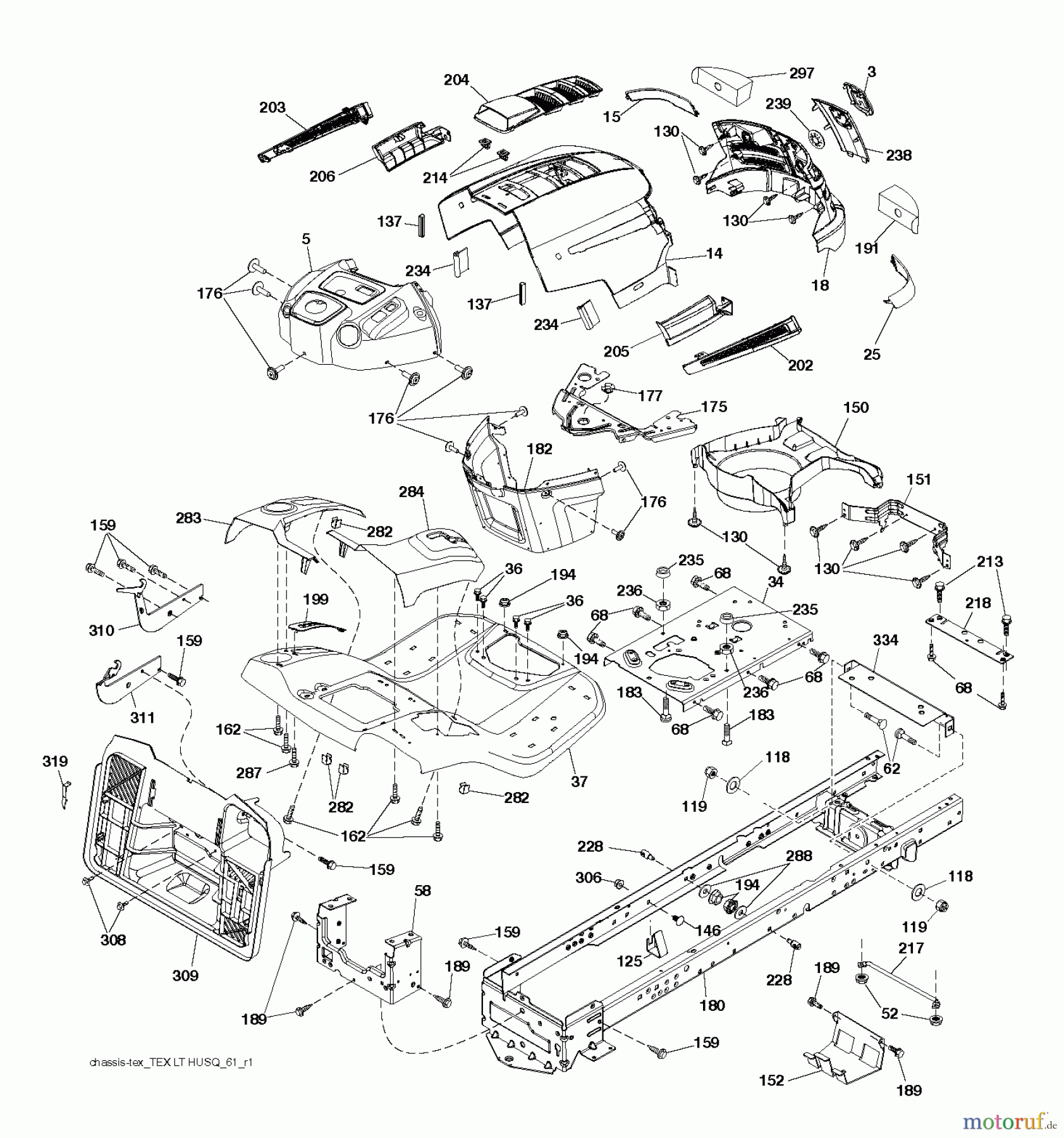 Husqvarna Rasen und Garten Traktoren CTH 19530 (96051011900) - Husqvarna Lawn Tractor (2013-05) CHASSIS ENCLOSURES