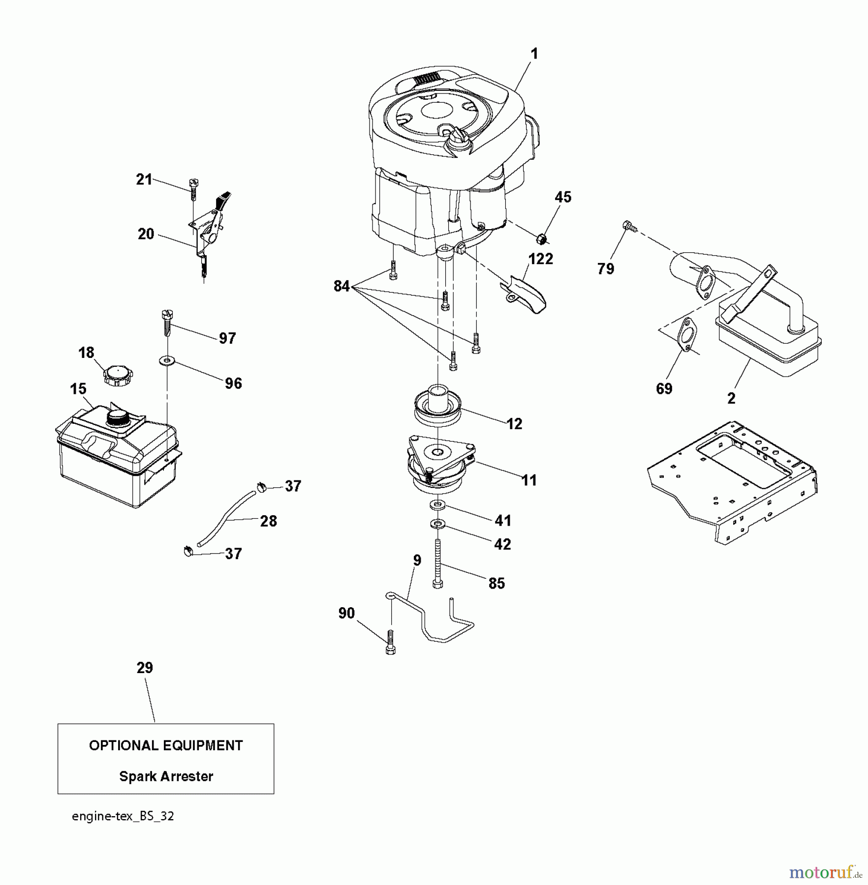 Husqvarna Rasen und Garten Traktoren CTH 126 (96051000803) - Husqvarna Lawn Tractor (2013-05) ENGINE