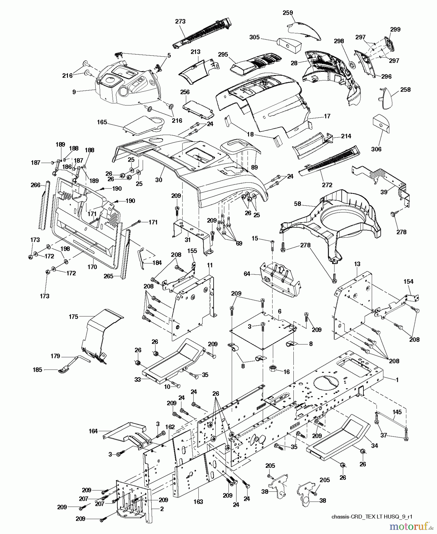 Husqvarna Rasen und Garten Traktoren CTH 2038 (96061030402) - Husqvarna Lawn Tractor (2011-02 & After) CHASSIS ENCLOSURES